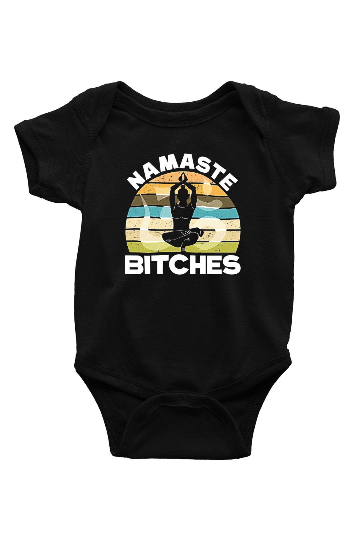 Om Baskılı Unisex Siyah Bebek Body - Zıbın