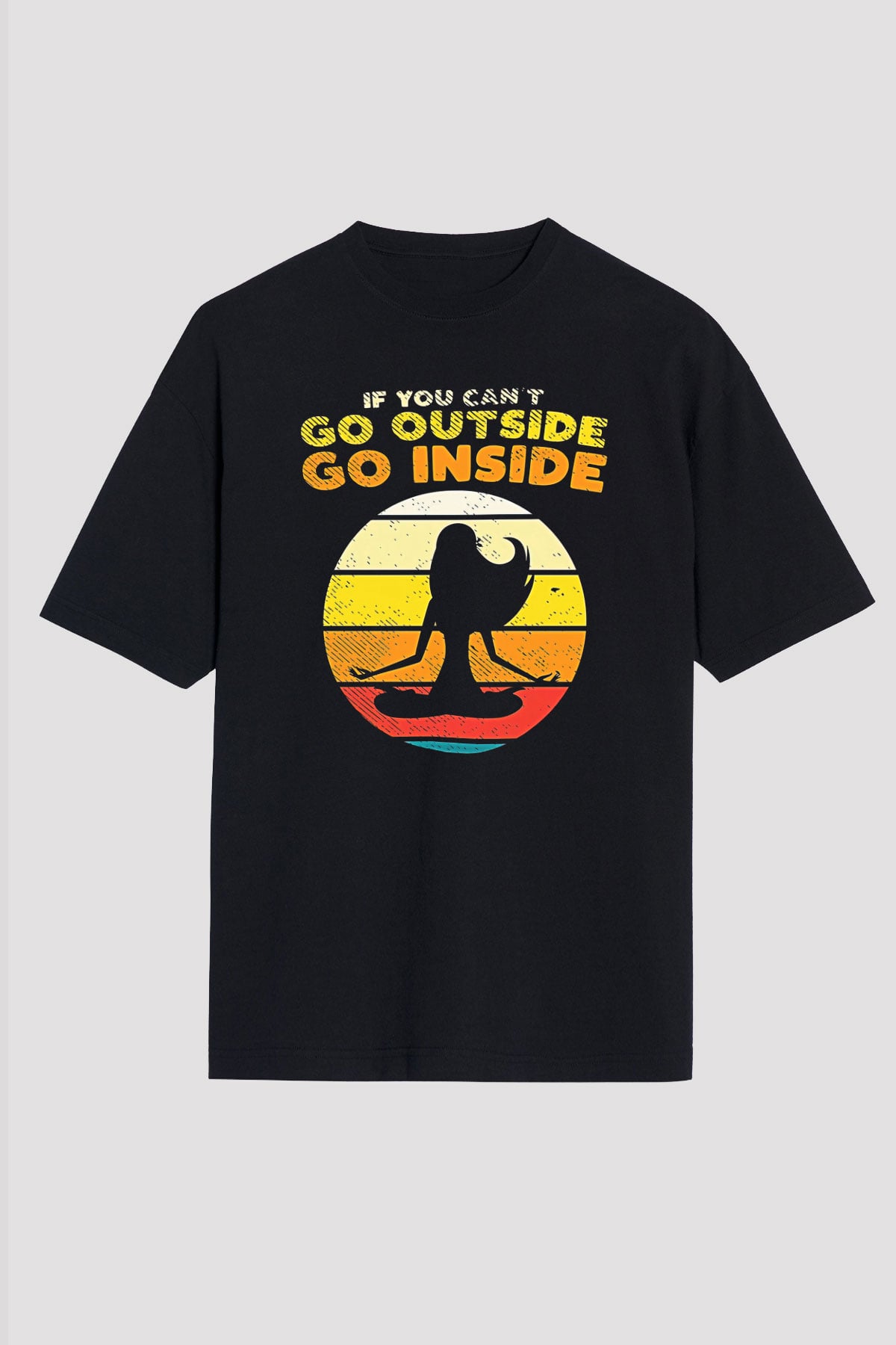 Om Baskılı Unisex Siyah Oversize Tişört - Tshirt