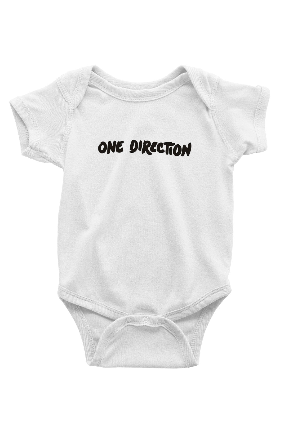 One Direction Baskılı Beyaz Unisex Bebek Body - Zıbın