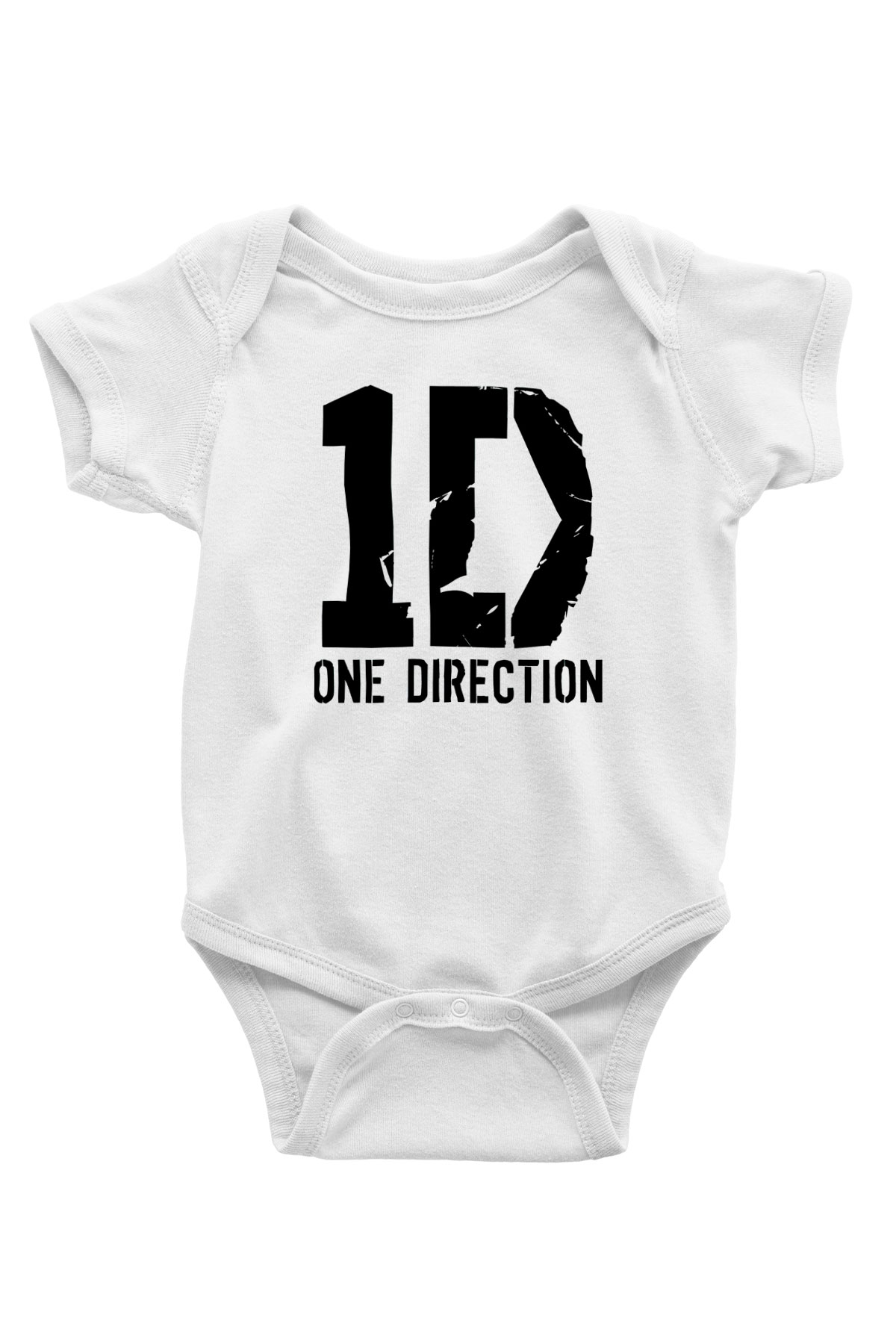 One Direction Baskılı Beyaz Unisex Bebek Body - Zıbın
