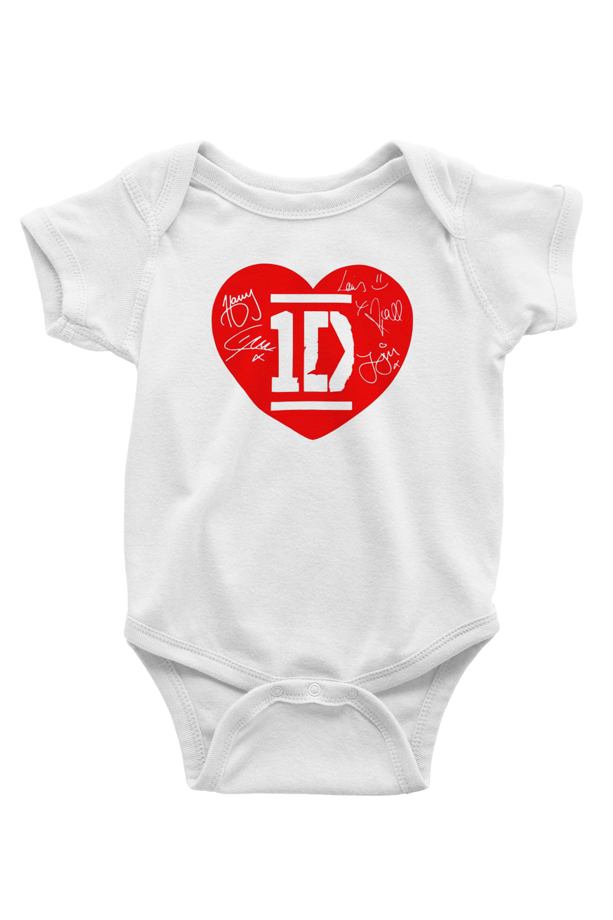 One Direction Baskılı Beyaz Unisex Bebek Body - Zıbın