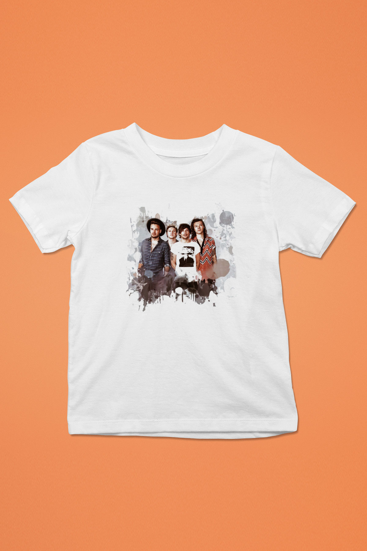 One Direction Baskılı Beyaz Unisex Çocuk Tişört