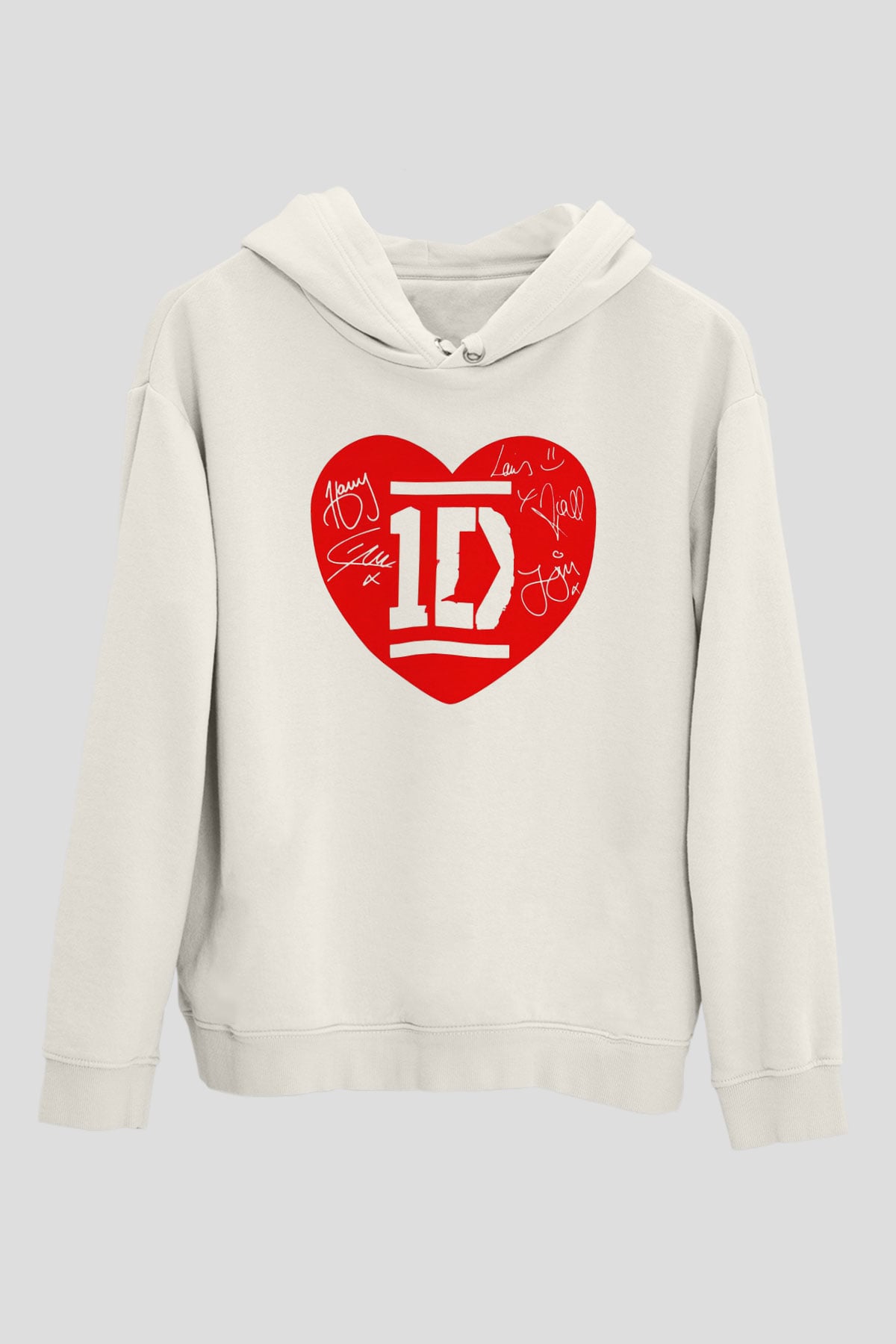 One Direction Beyaz Unisex Kapşonlu Sweatshirt