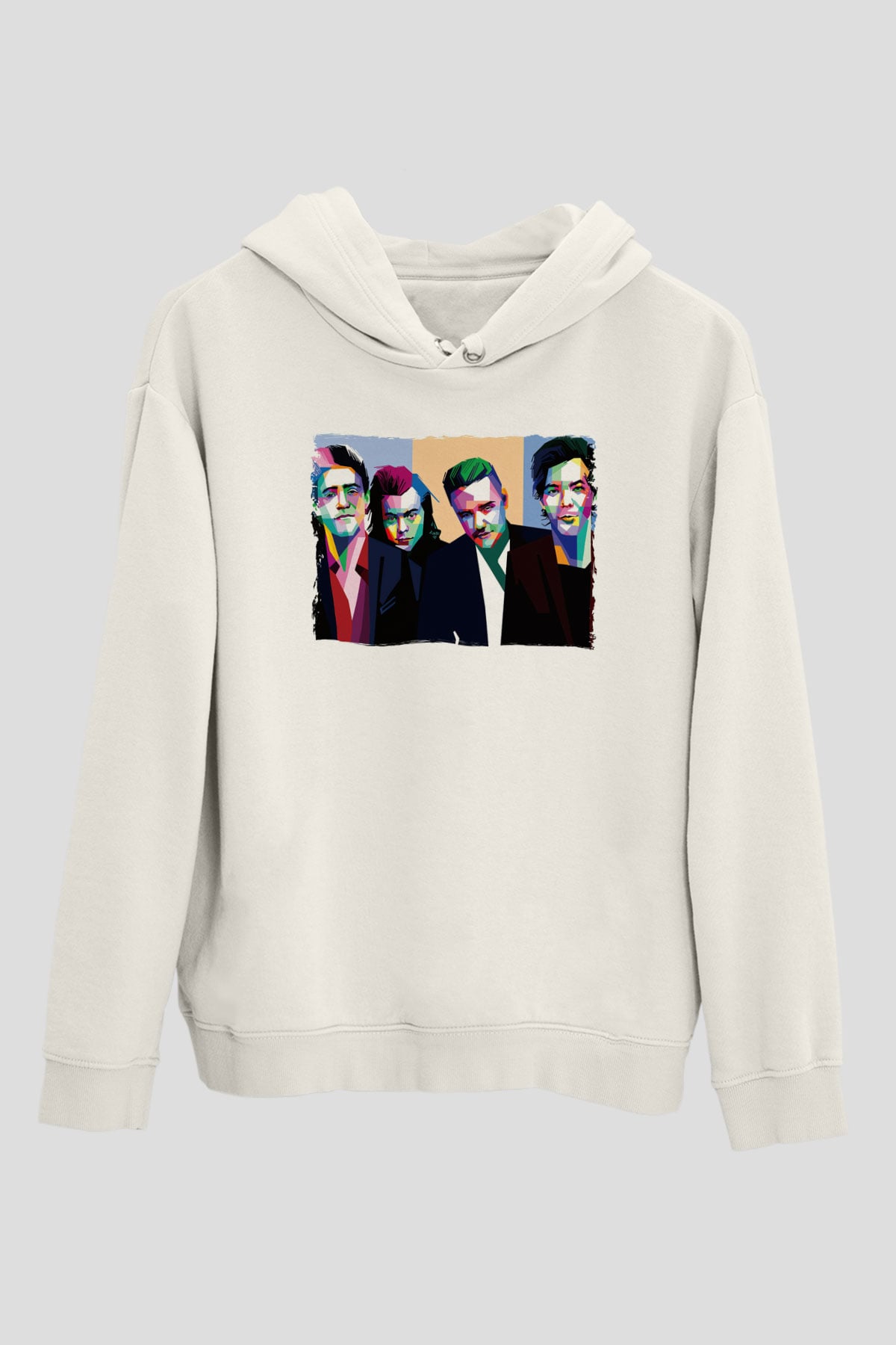 One Direction Beyaz Unisex Kapüşonlu Sweatshirt