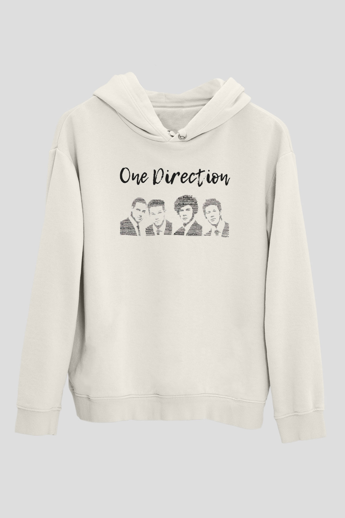 One Direction Beyaz Unisex Kapüşonlu Sweatshirt