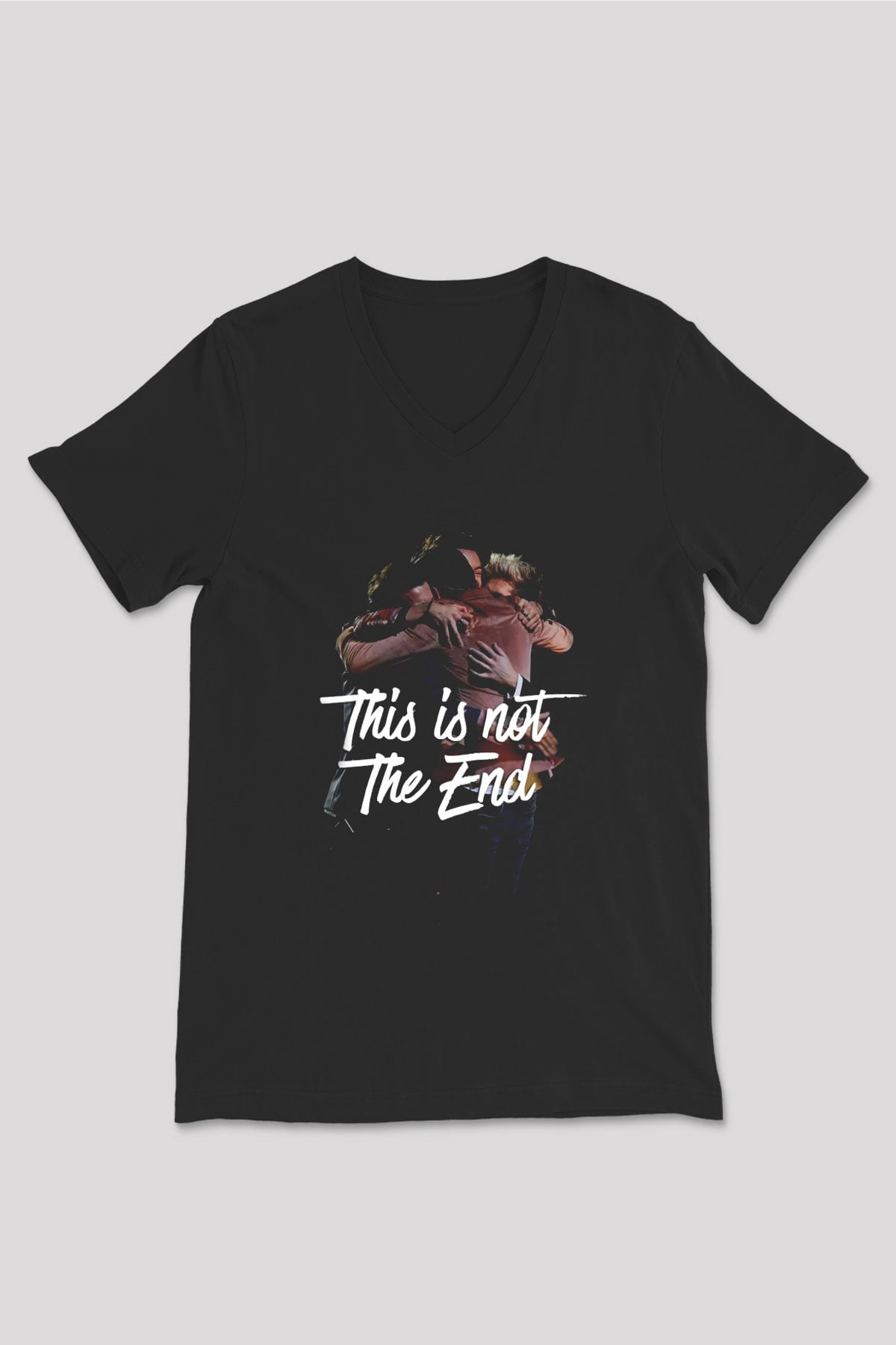 One Direction Siyah Unisex V Yaka Tişört T-Shirt