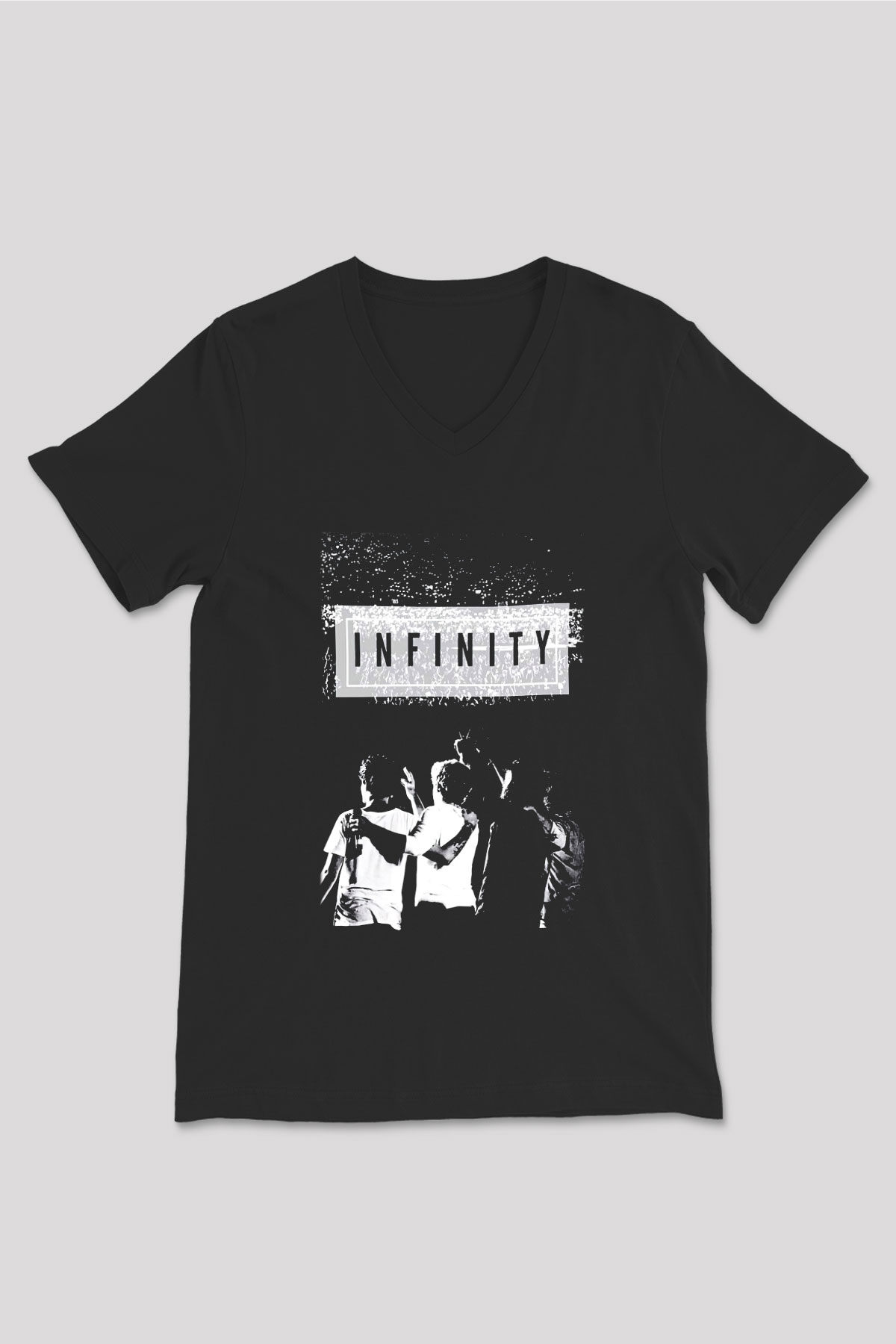 One Direction Siyah Unisex V Yaka Tişört T-Shirt