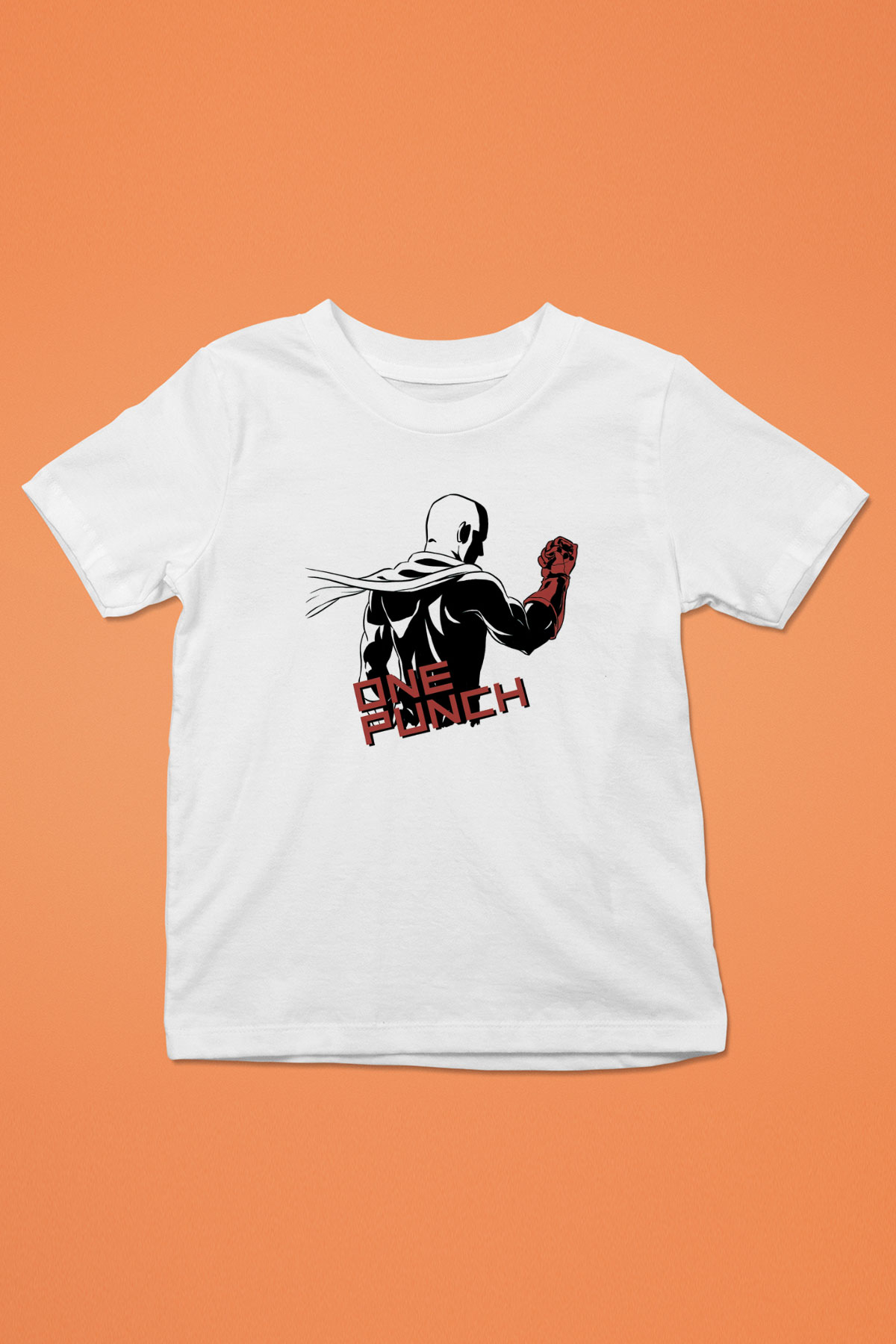 One Punch Man Baskılı Beyaz Unisex Çocuk Tişört