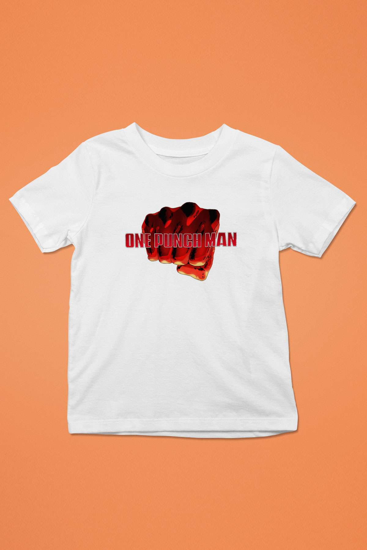 One Punch Man Baskılı Beyaz Unisex Çocuk Tişört