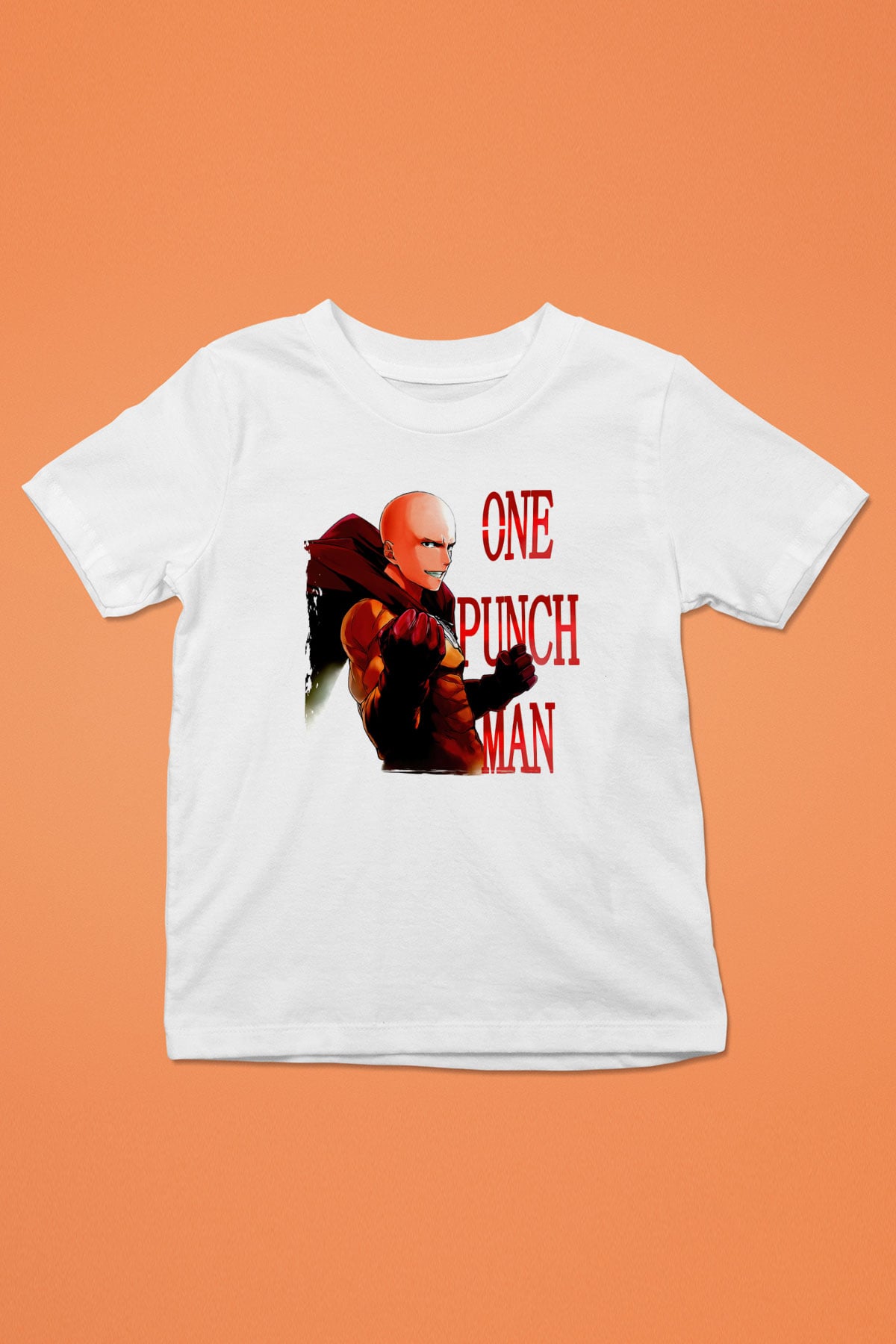 One Punch Man Beyaz Unisex Çocuk Tişört