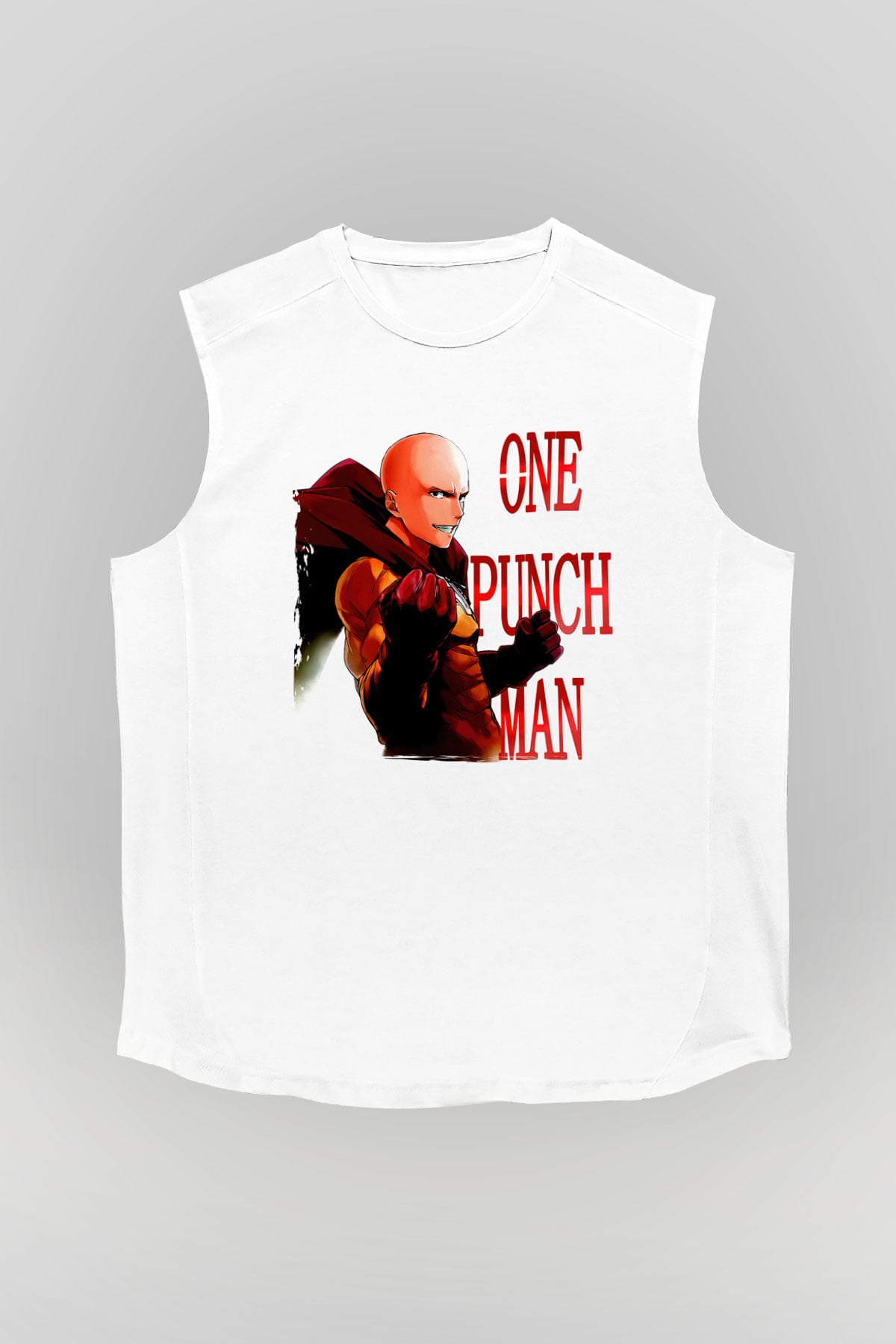 One Punch Man Beyaz Unisex Kolsuz Tişört