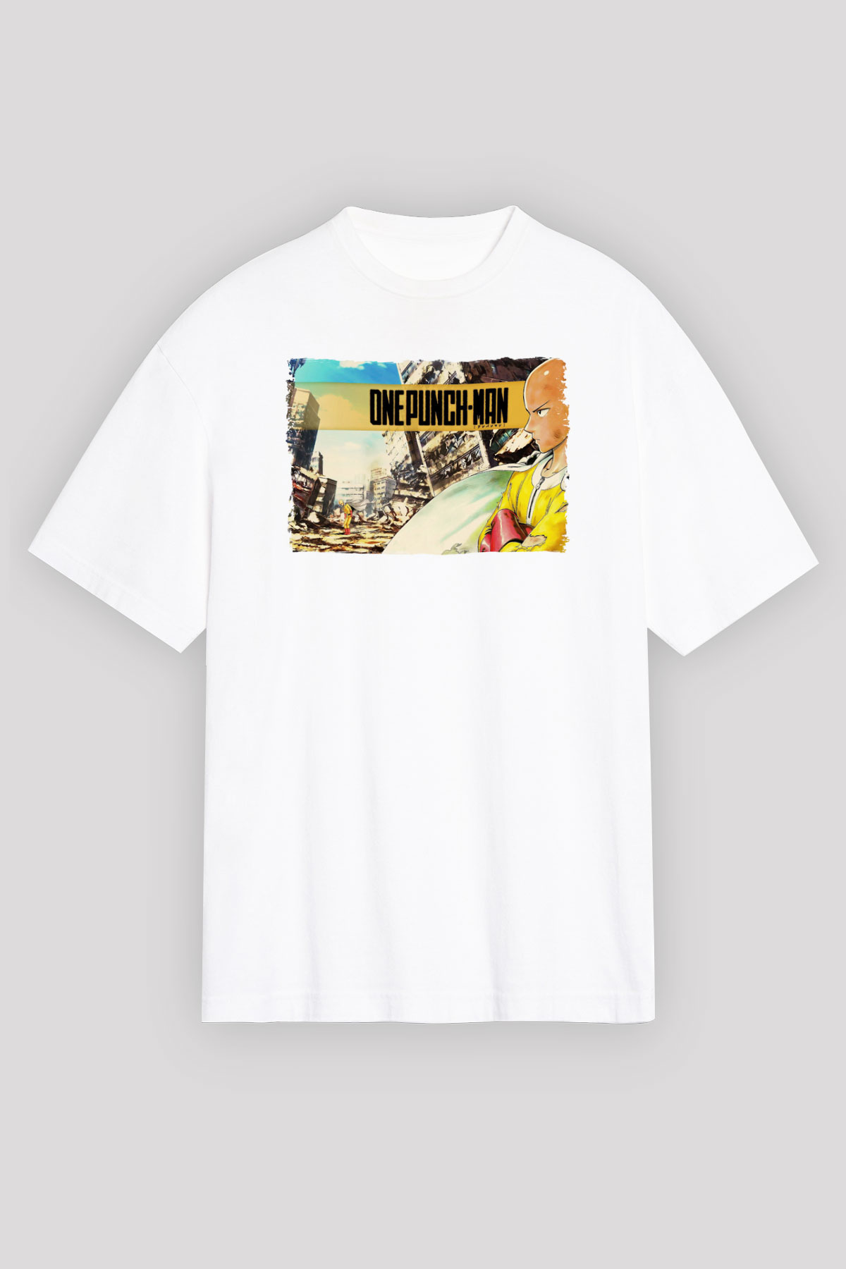 One Punch Man Beyaz Unisex Tişört T-Shirt