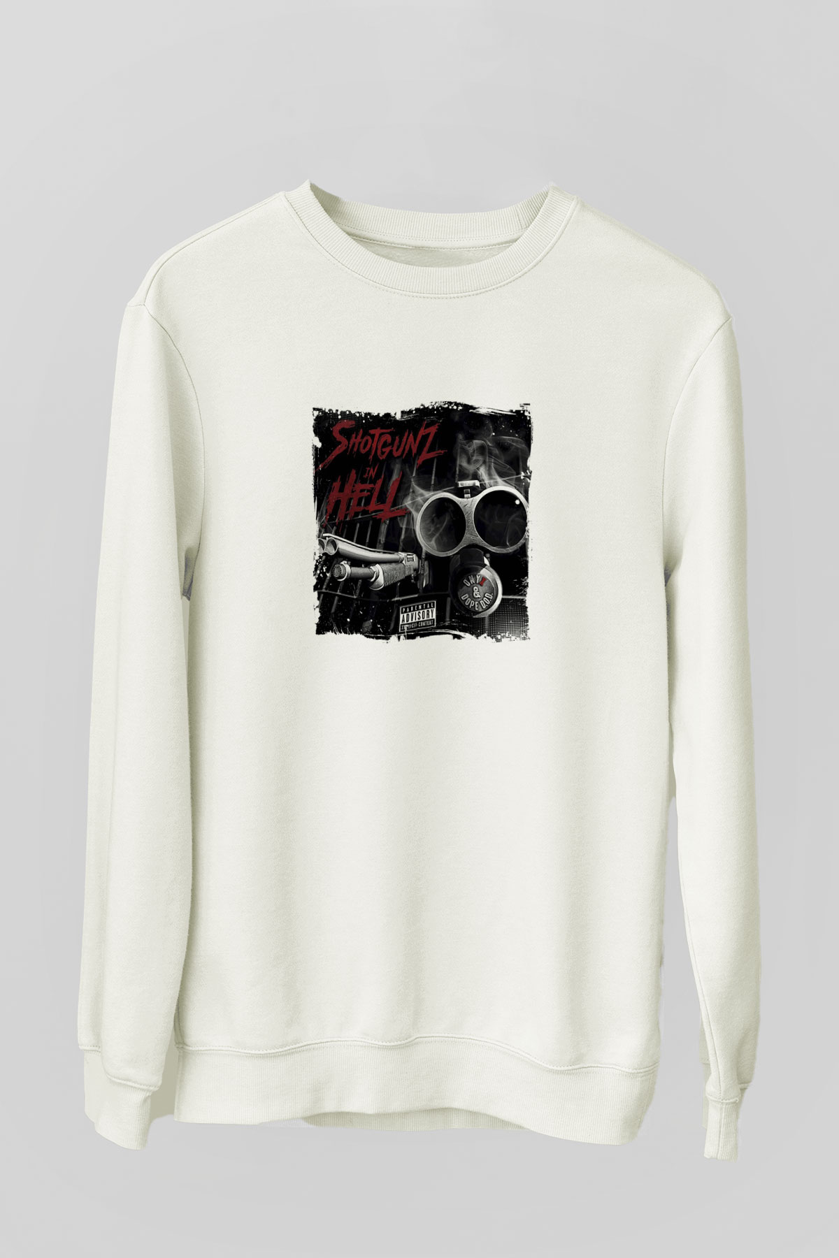 Onyx Baskılı Unisex Beyaz Sweatshirt