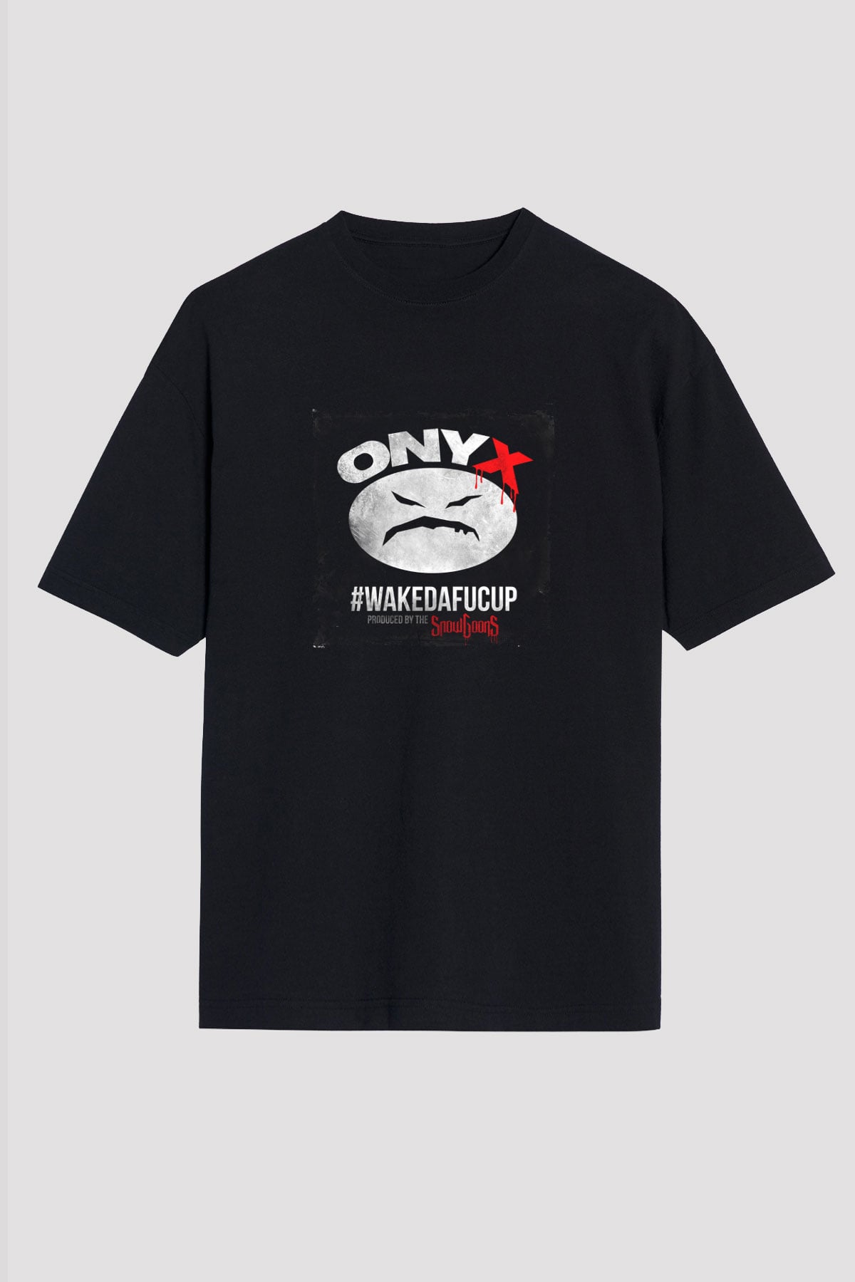 Onyx Baskılı Unisex Oversize Siyah Tişört