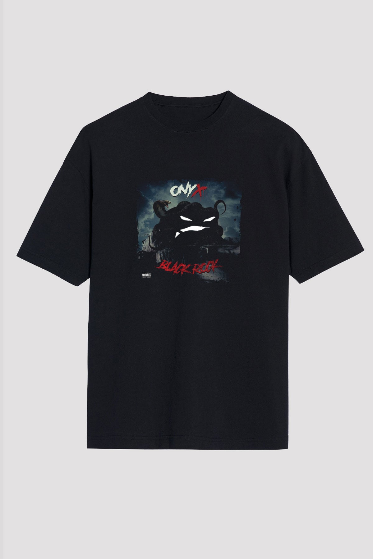 Onyx Baskılı Unisex Oversize Siyah Tişört