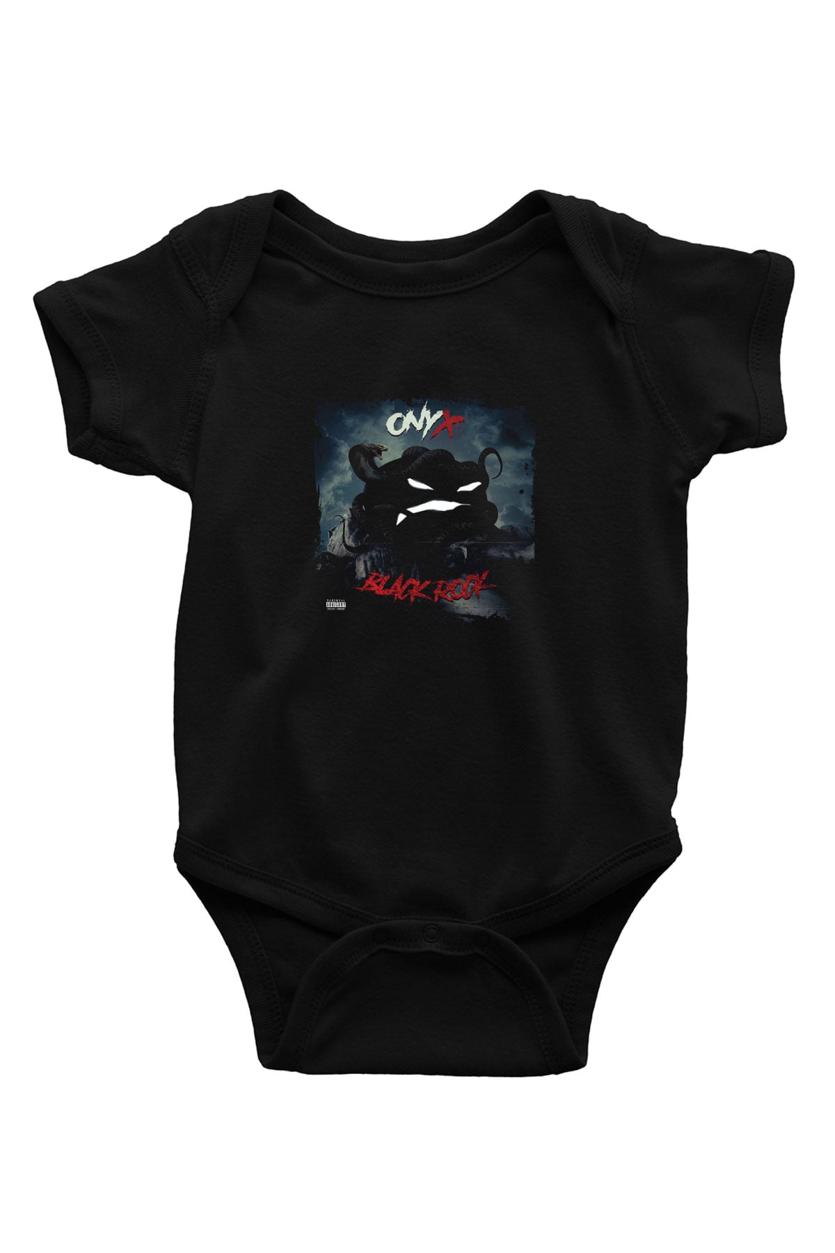 Onyx Baskılı Unisex Siyah Bebek Body - Zıbın