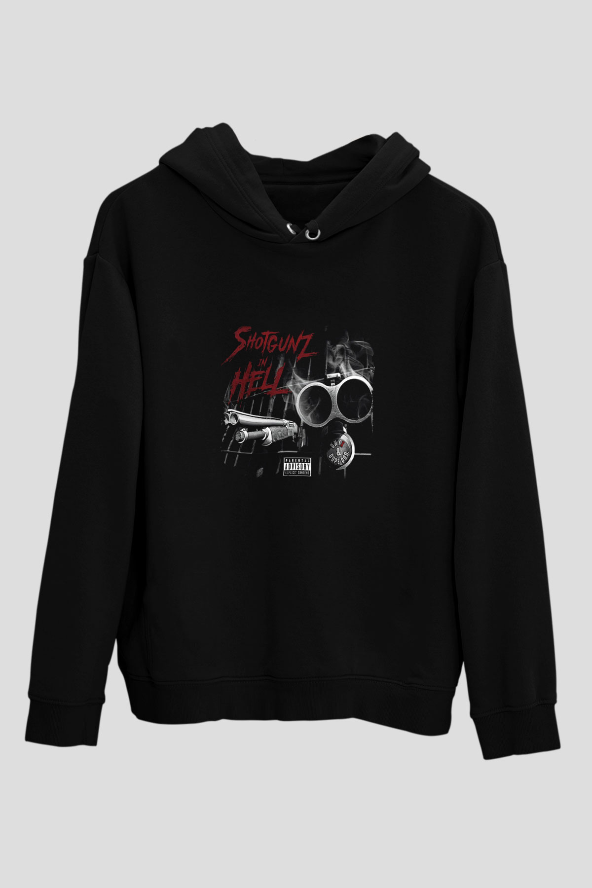 Onyx Baskılı Unisex Siyah Hoodie