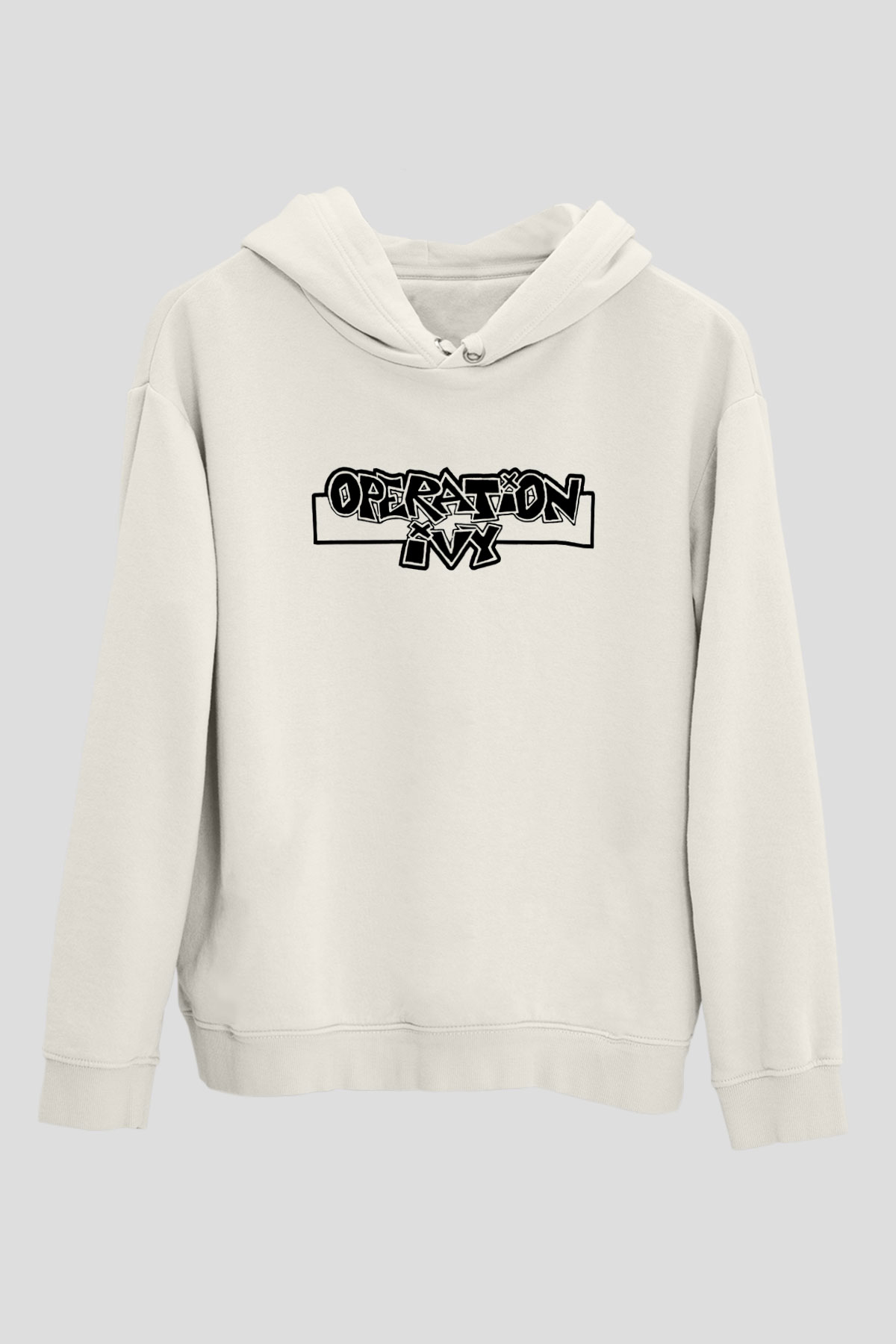 Operation Ivy Beyaz Unisex Kapşonlu Sweatshirt