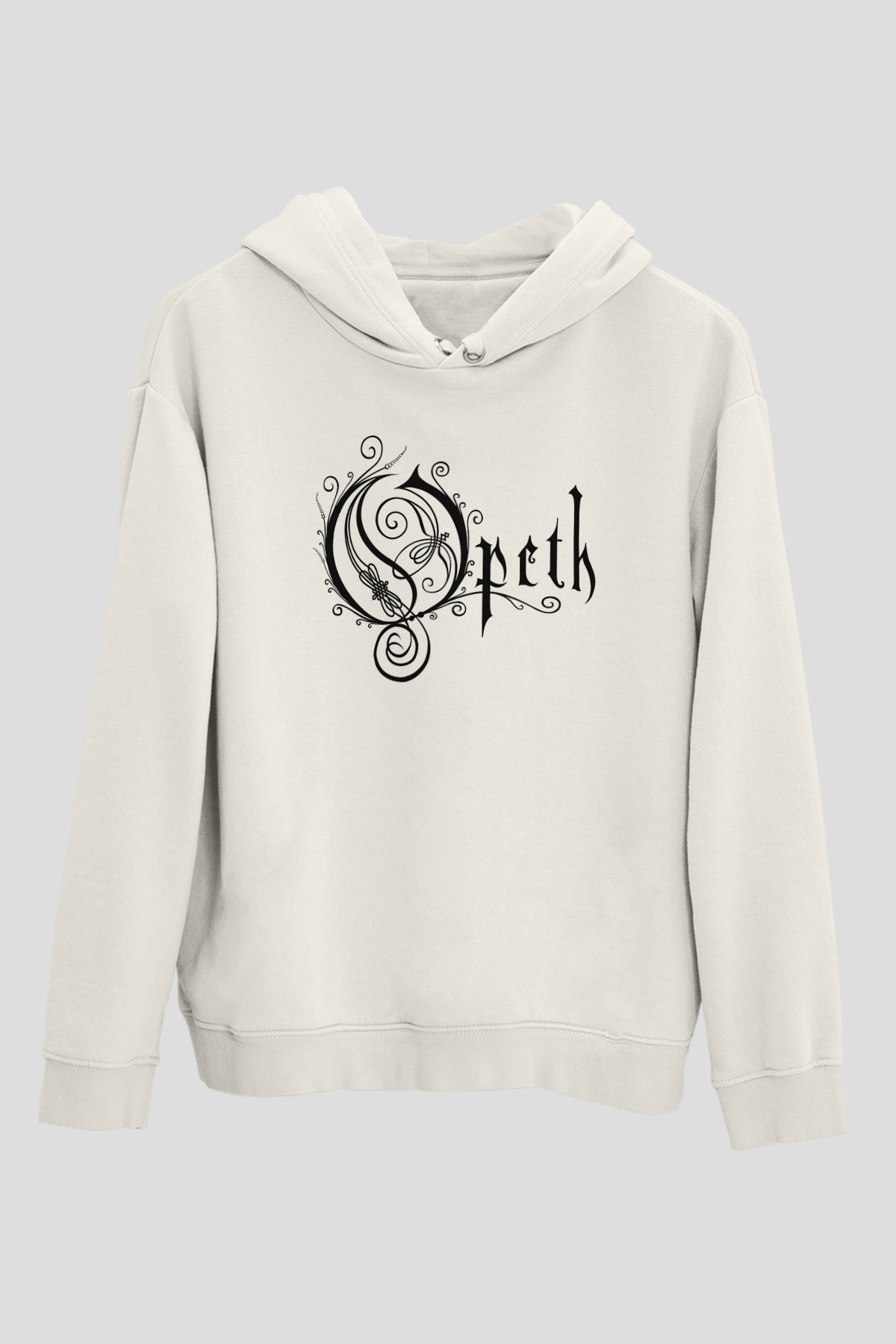 Opeth Beyaz Unisex Kapşonlu Sweatshirt