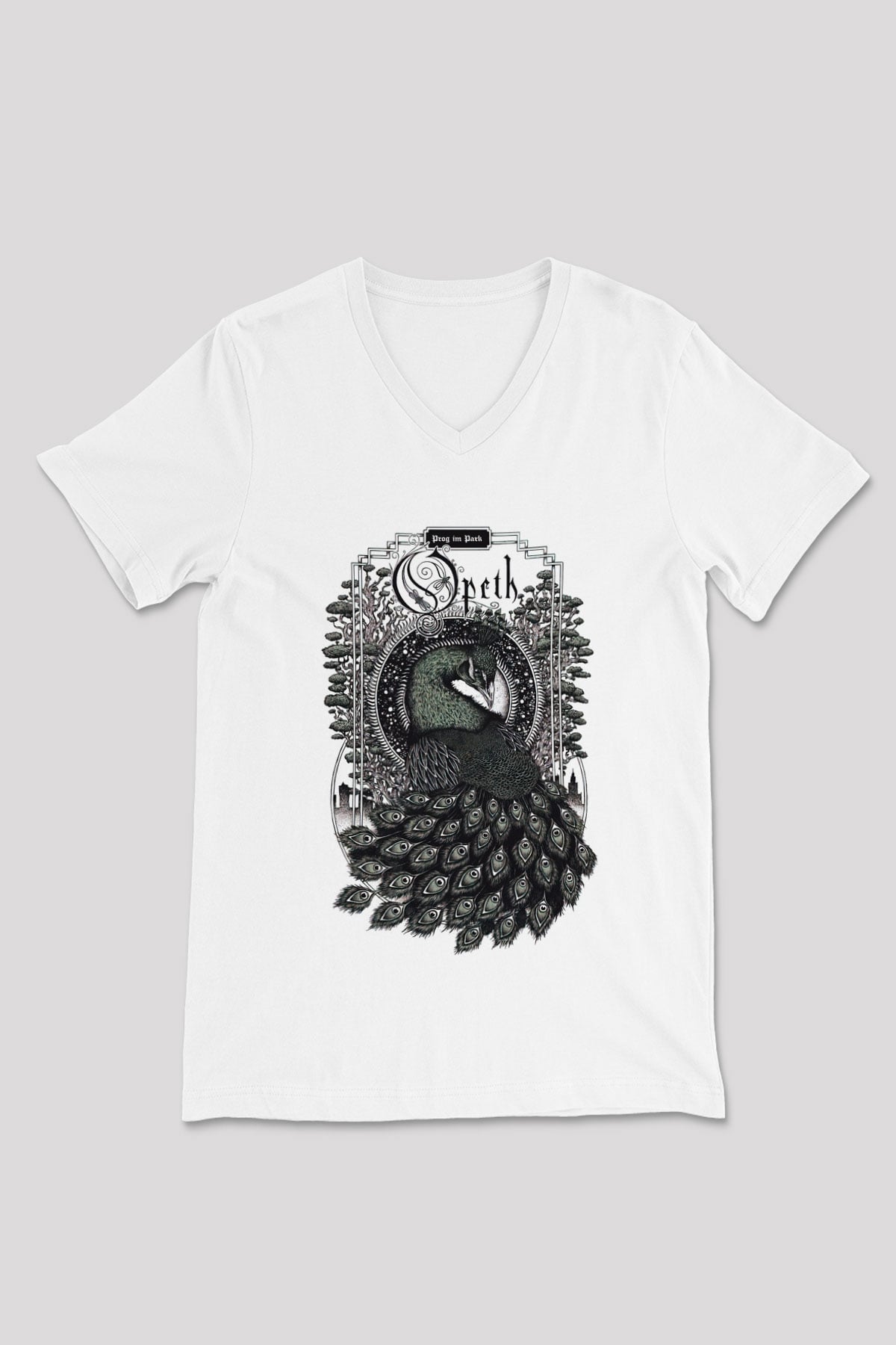 Opeth Beyaz Unisex V Yaka Tişört T-Shirt