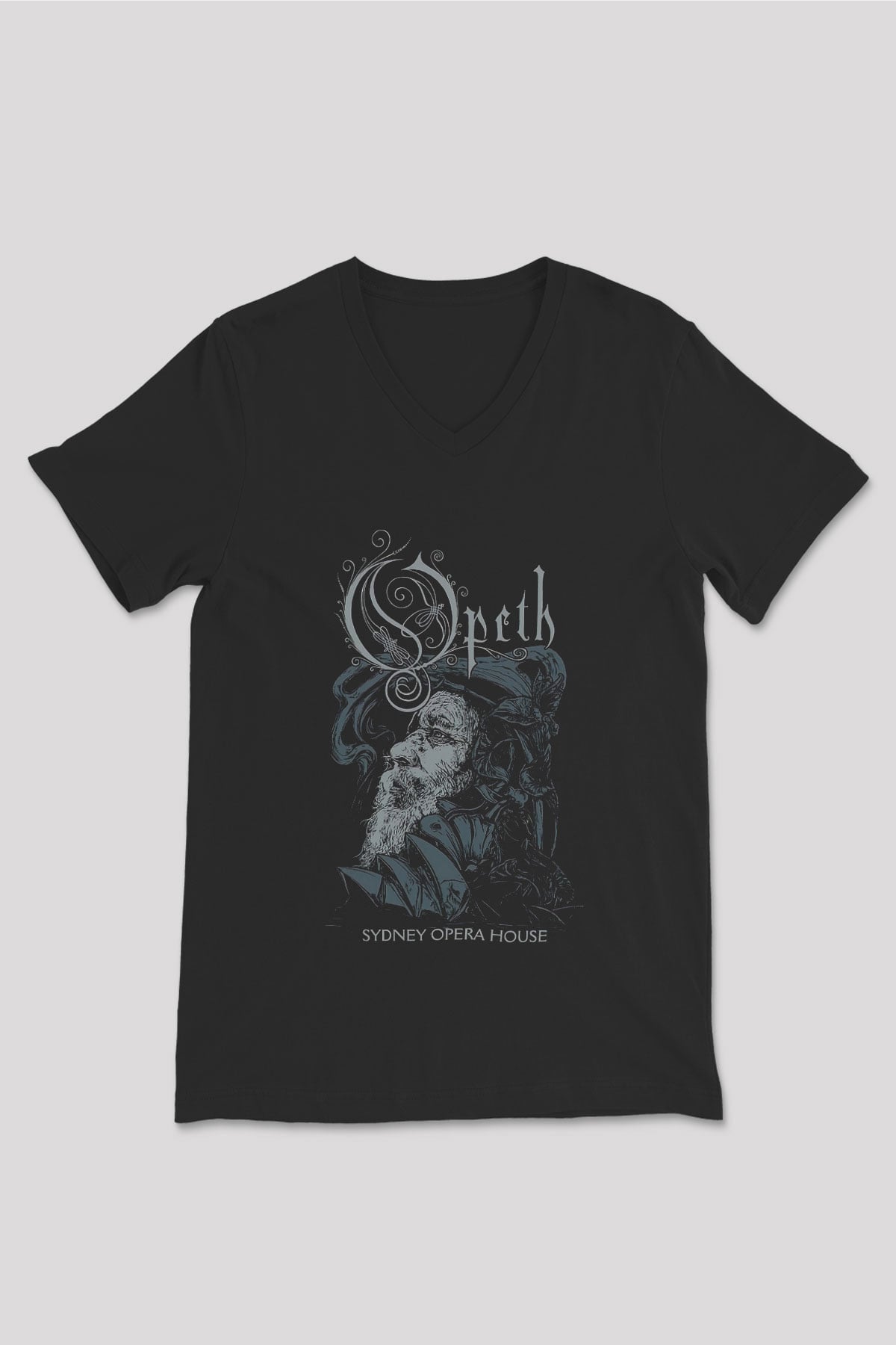 Opeth Siyah Unisex V Yaka Tişört T-Shirt