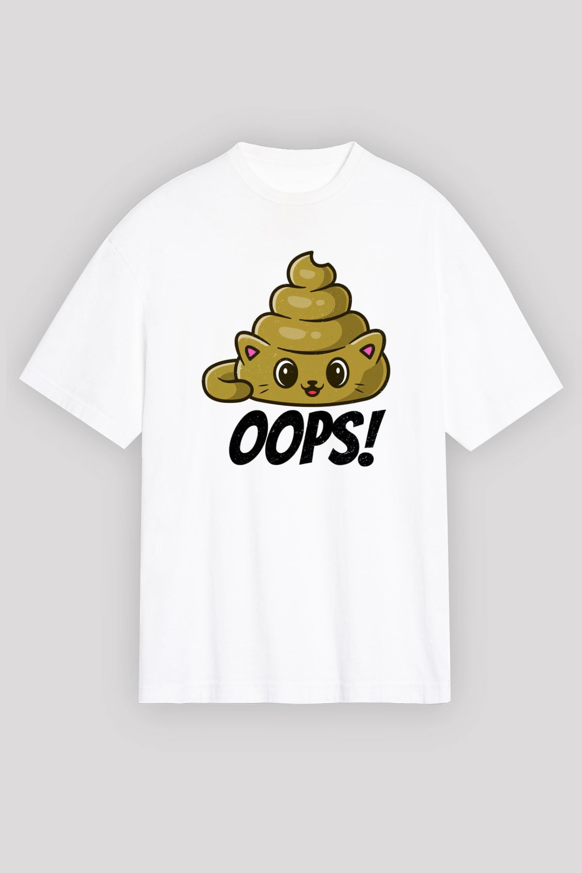Opppsss Temalı Baskılı Unisex Beyaz Tshirt