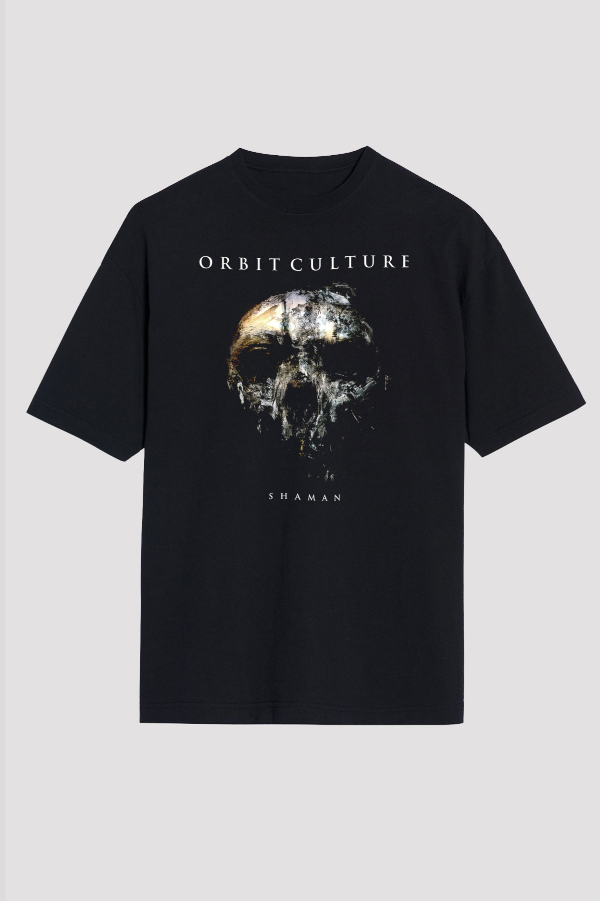 Orbit Culture Baskılı Unisex Siyah Oversize Tişört - Tshirt