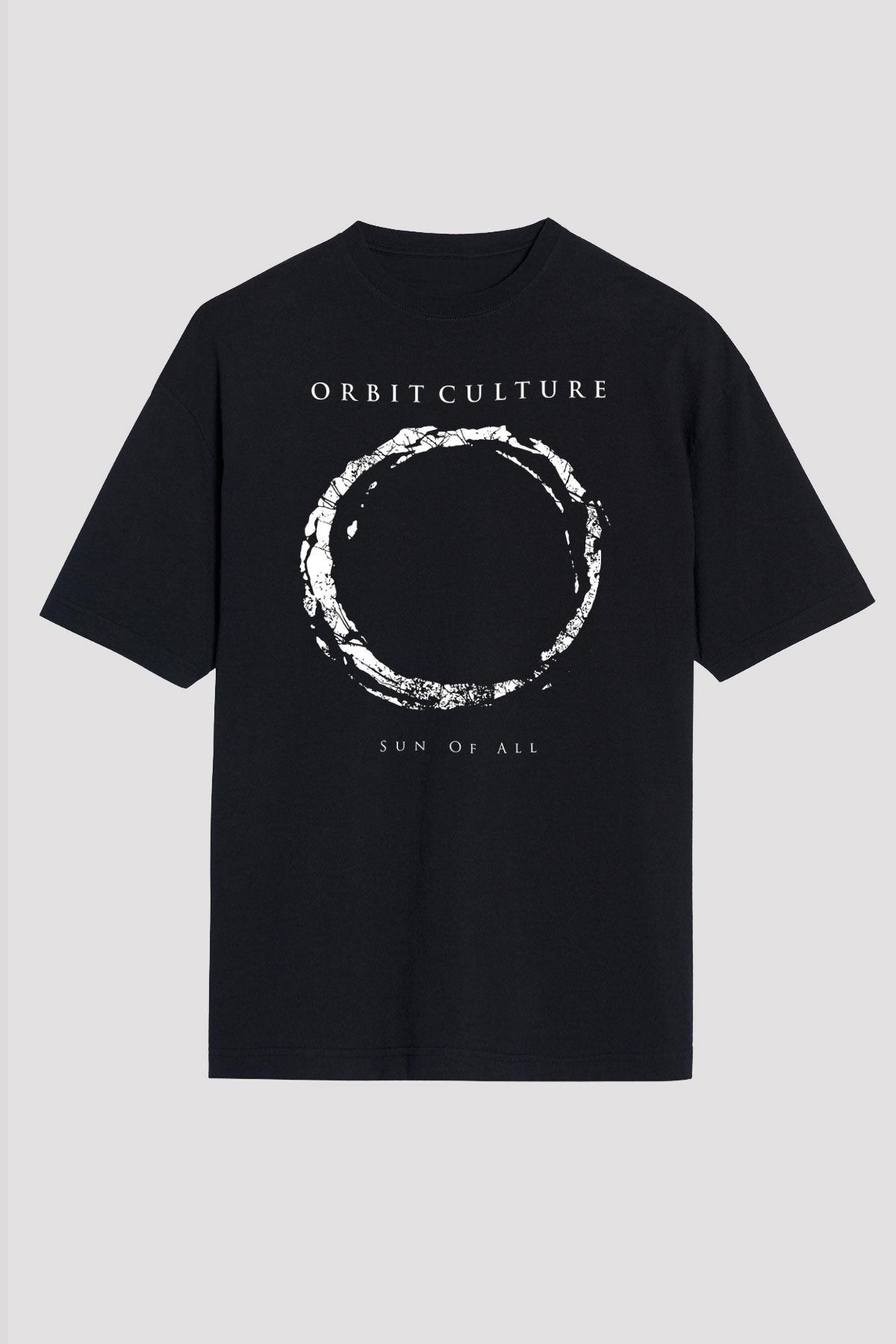 Orbit Culture Baskılı Unisex Siyah Oversize Tişört - Tshirt