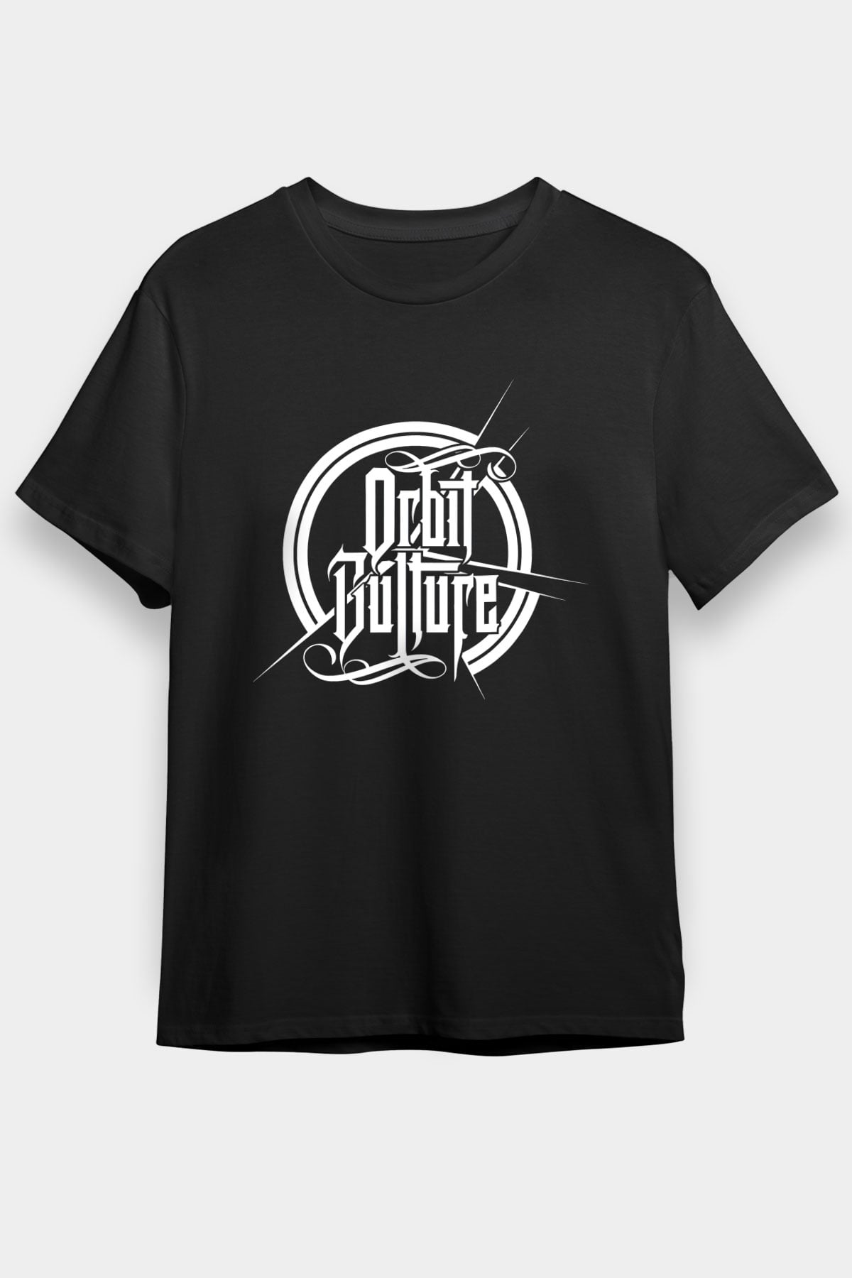 Orbit Culture Baskılı Unisex Siyah Tişört - Tshirt