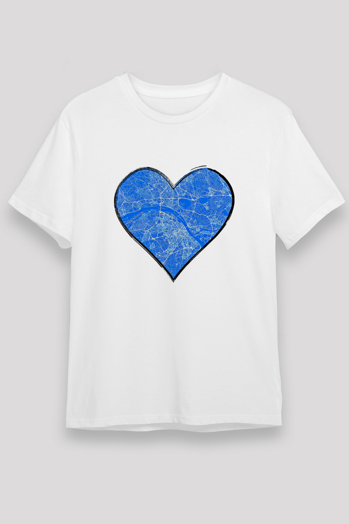 Orienteering Baskılı Unisex Beyaz Tişört - Tshirt