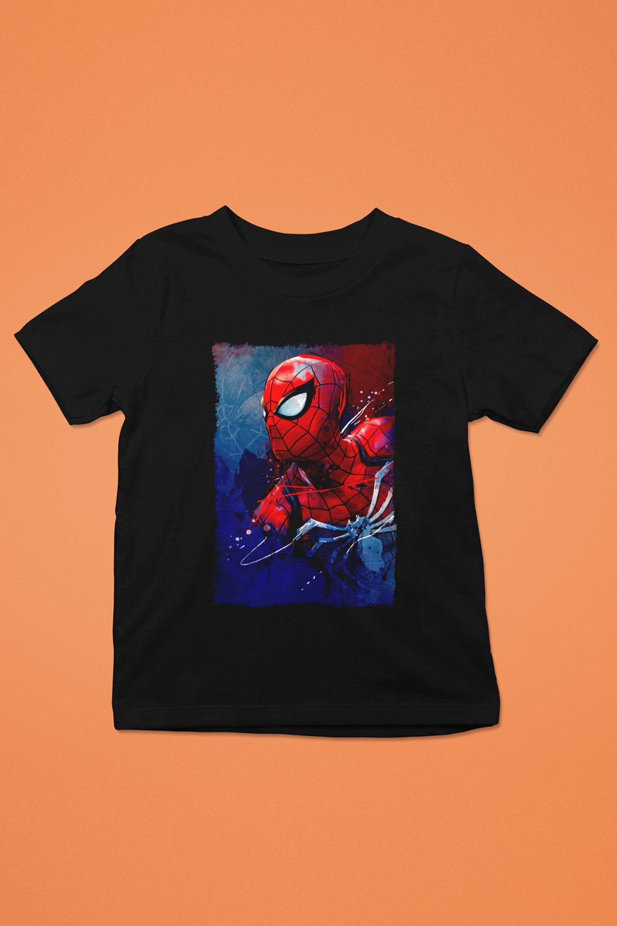 Örümcek Baskılı Unisex Siyah  Çocuk Tişört
