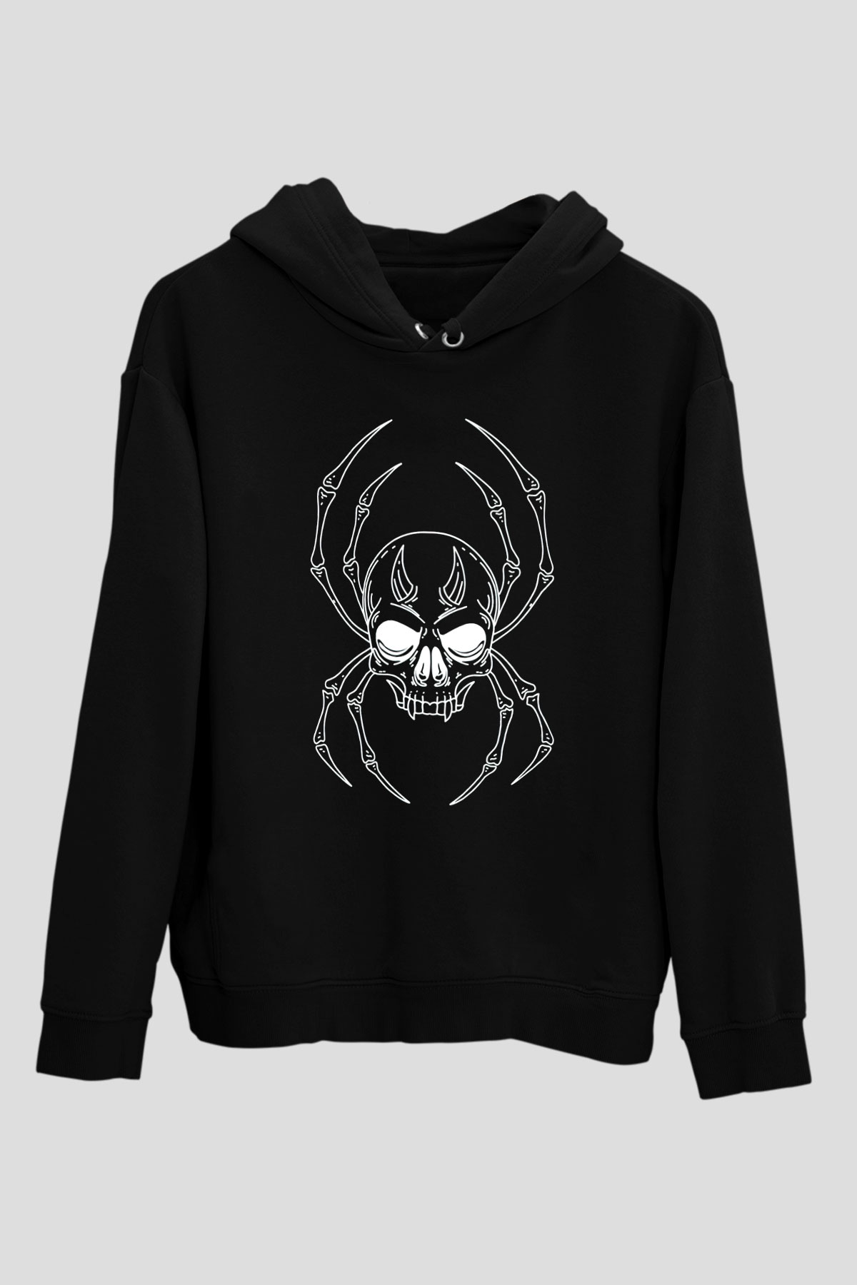 Örümcek Kuru KafaSiyah  Unisex Hoodie