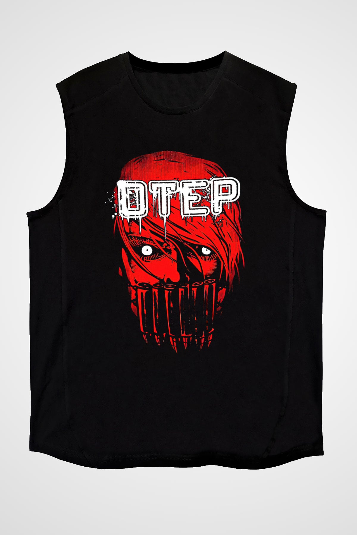 Otep Baskılı Unisex Siyah Kolsuz Tişört - Tshirt