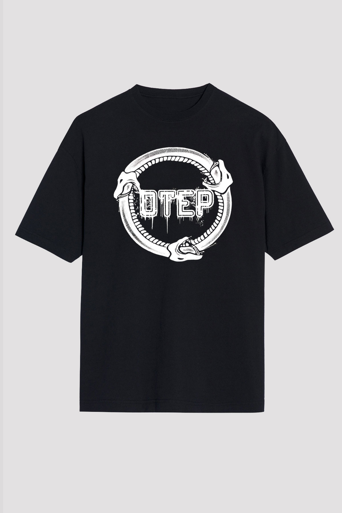 Otep Baskılı Unisex Siyah Oversize Tişört - Tshirt