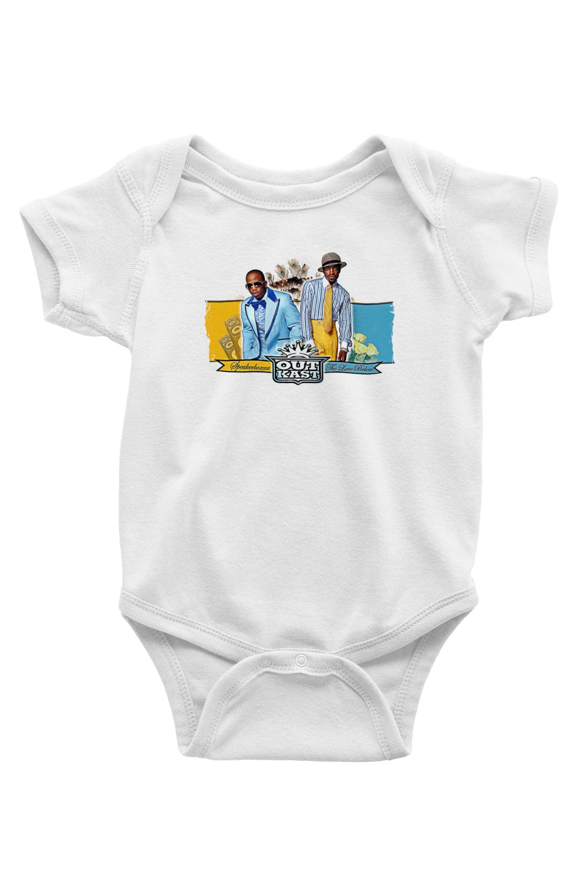 OutKast Baskılı Beyaz Unisex Bebek Body - Zıbın