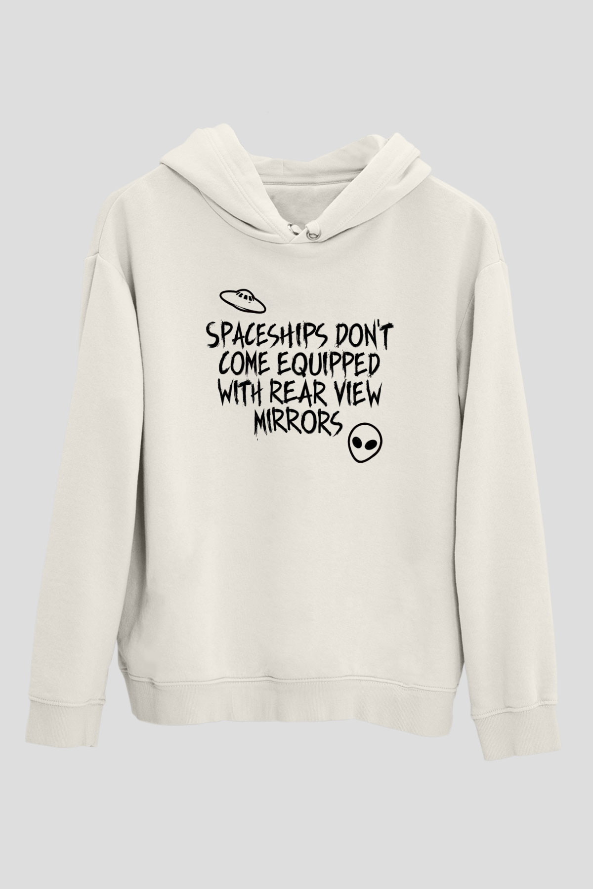 OutKast Baskılı Beyaz Unisex Kapüşonlu Sweatshirt