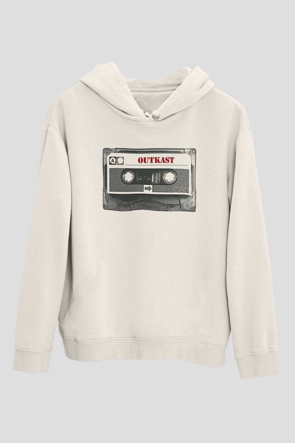 OutKast Baskılı Beyaz Unisex Kapüşonlu Sweatshirt