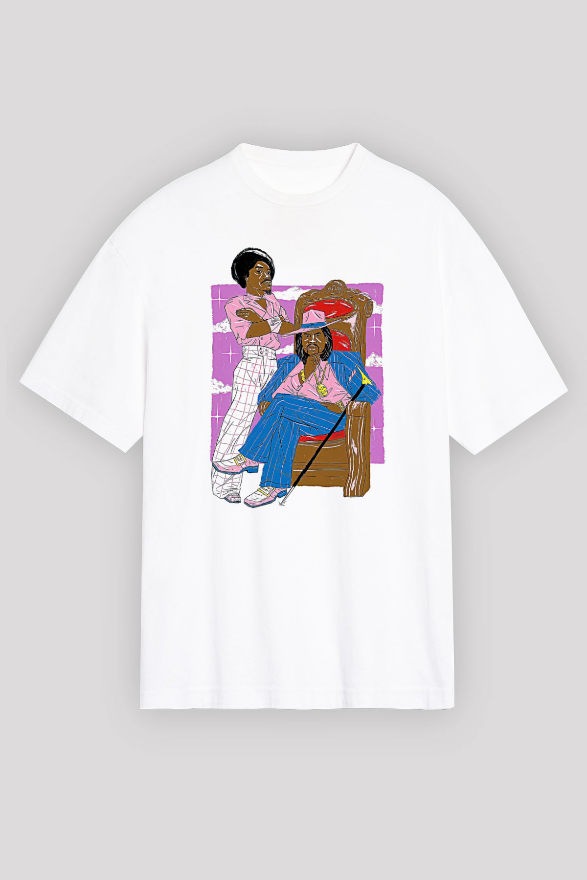 OutKast Baskılı Beyaz Unisex Oversize Tişört - Tshirt