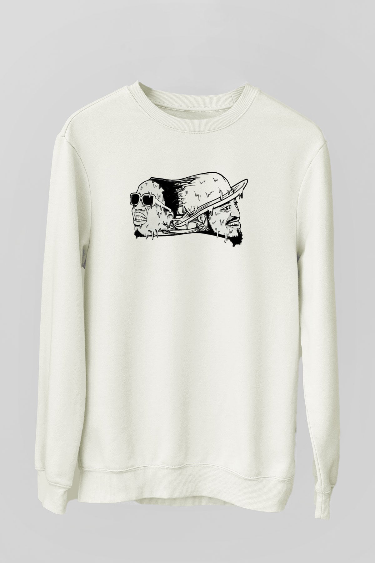 OutKast Baskılı Beyaz Unisex Sweatshirt