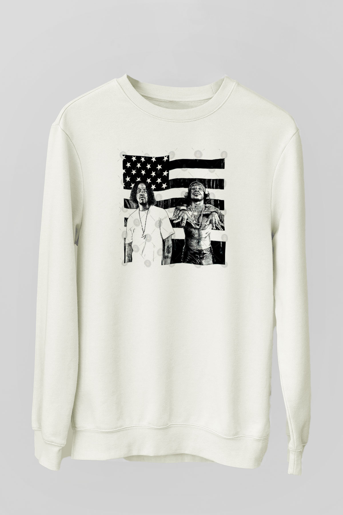 OutKast Baskılı Beyaz Unisex Sweatshirt