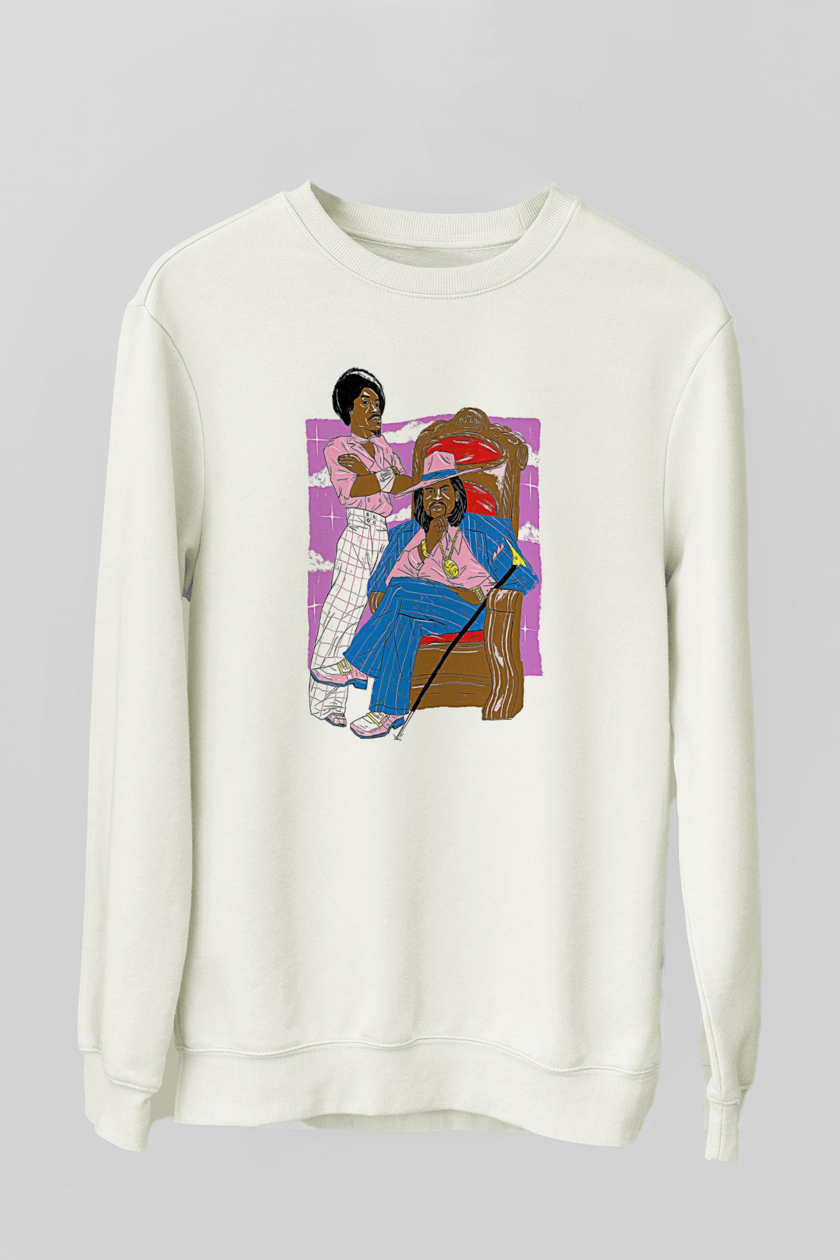 OutKast Baskılı Beyaz Unisex Sweatshirt