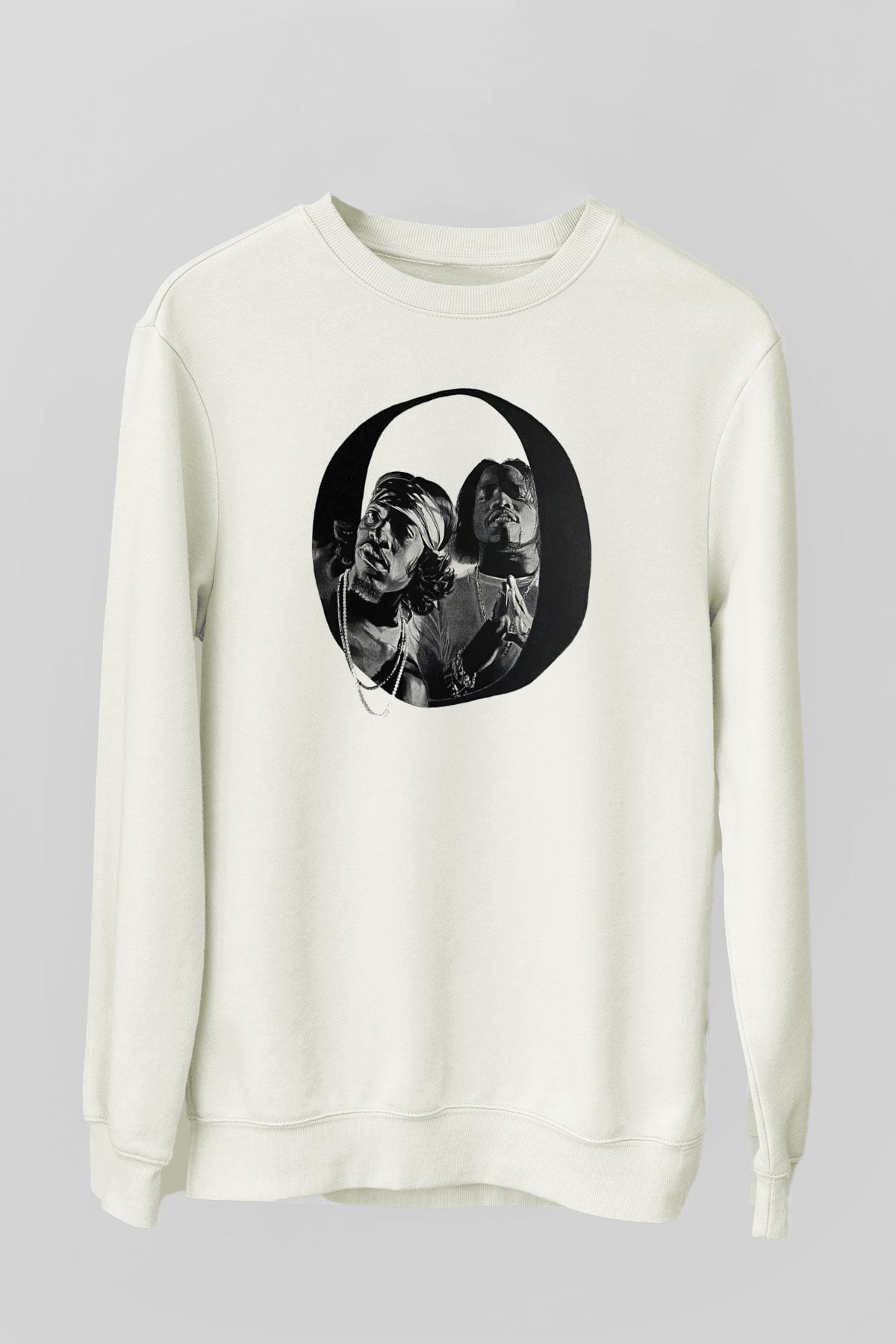 OutKast Baskılı Beyaz Unisex Sweatshirt