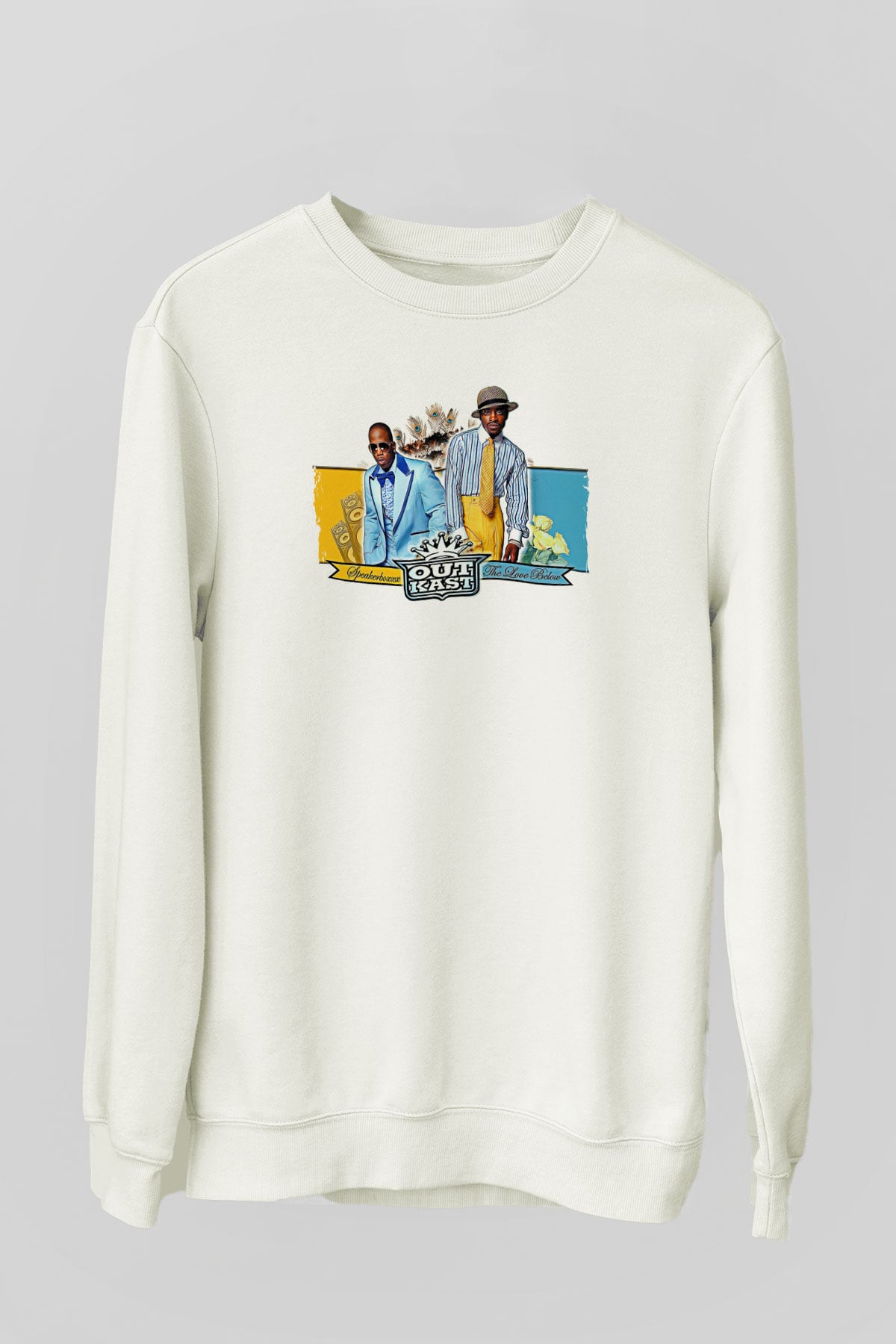 OutKast Baskılı Beyaz Unisex Sweatshirt