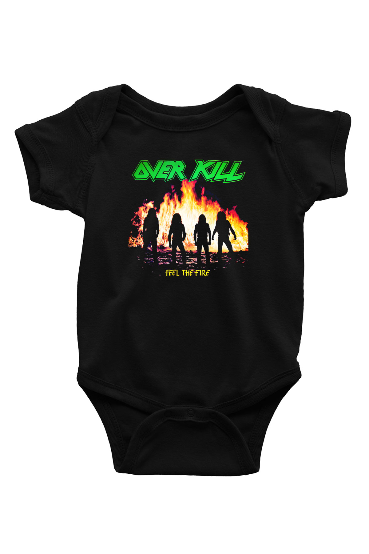 Overkill Baskılı Siyah Bebek Body - Zıbın