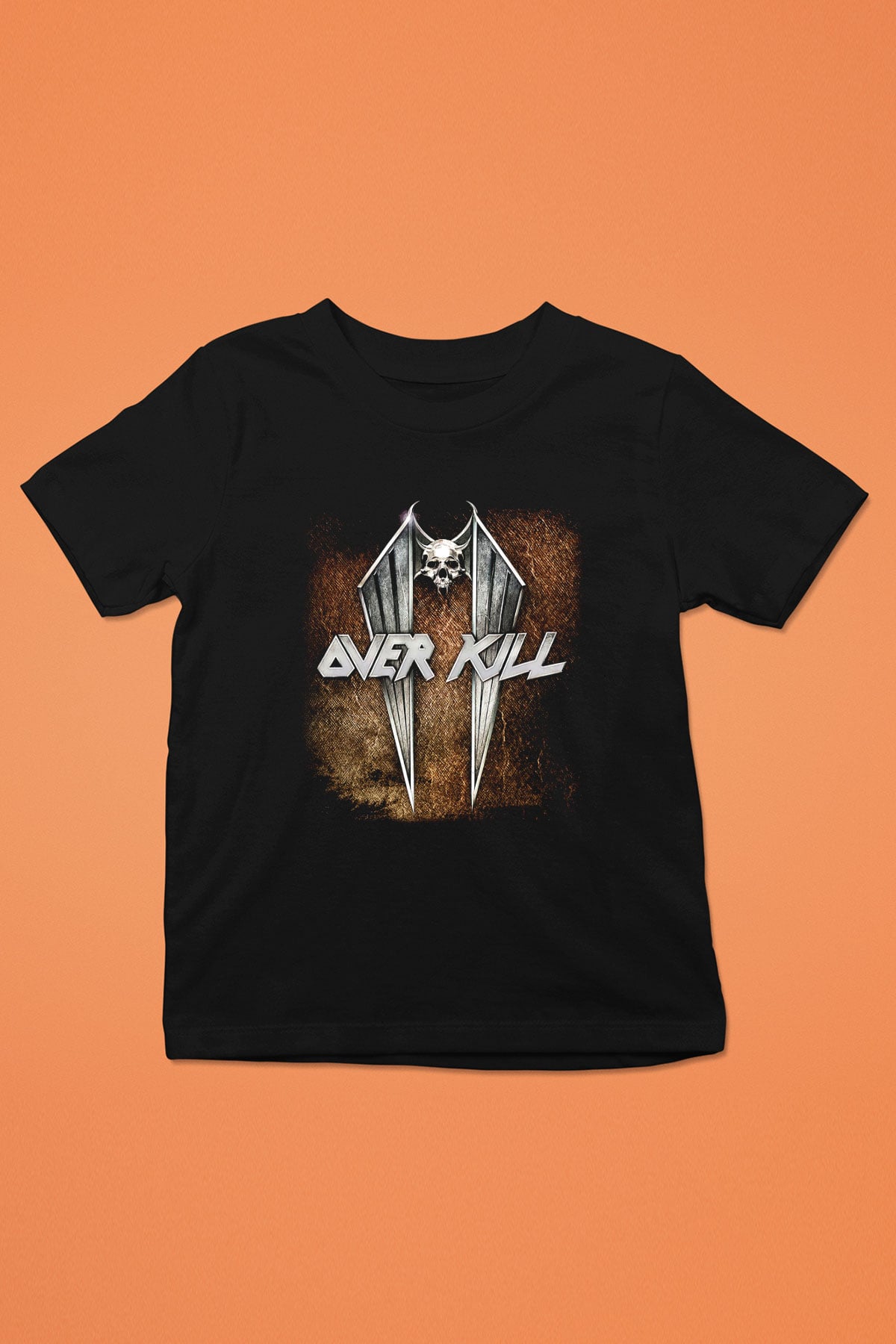 Overkill Baskılı Siyah Unisex Çocuk Tişört