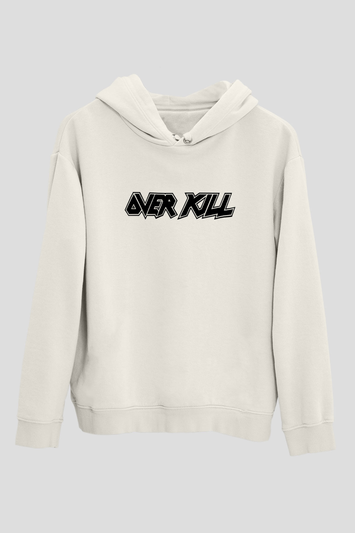 Overkill Beyaz Unisex Kapşonlu Sweatshirt