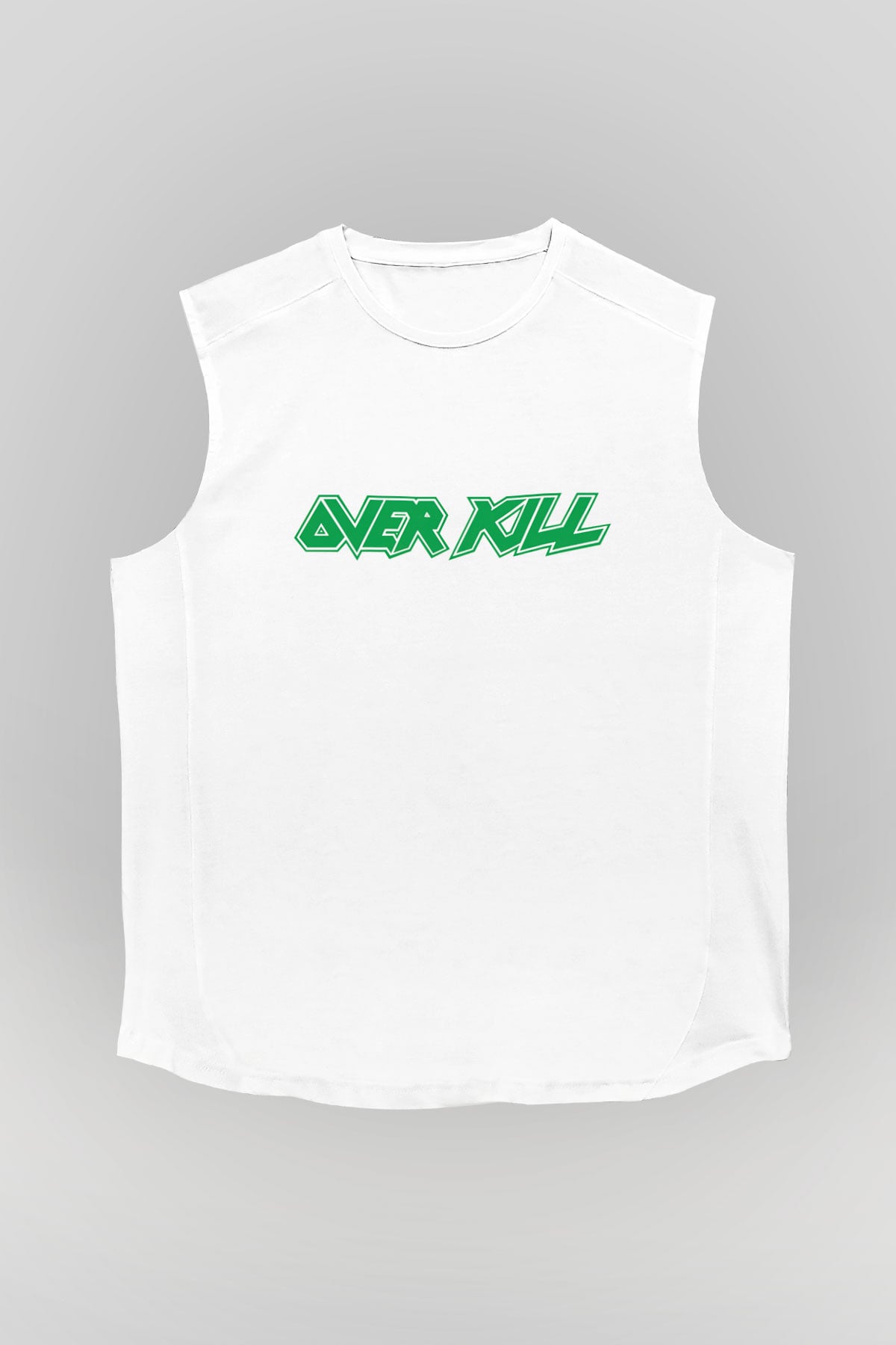 Overkill Beyaz Unisex Kolsuz Tişört