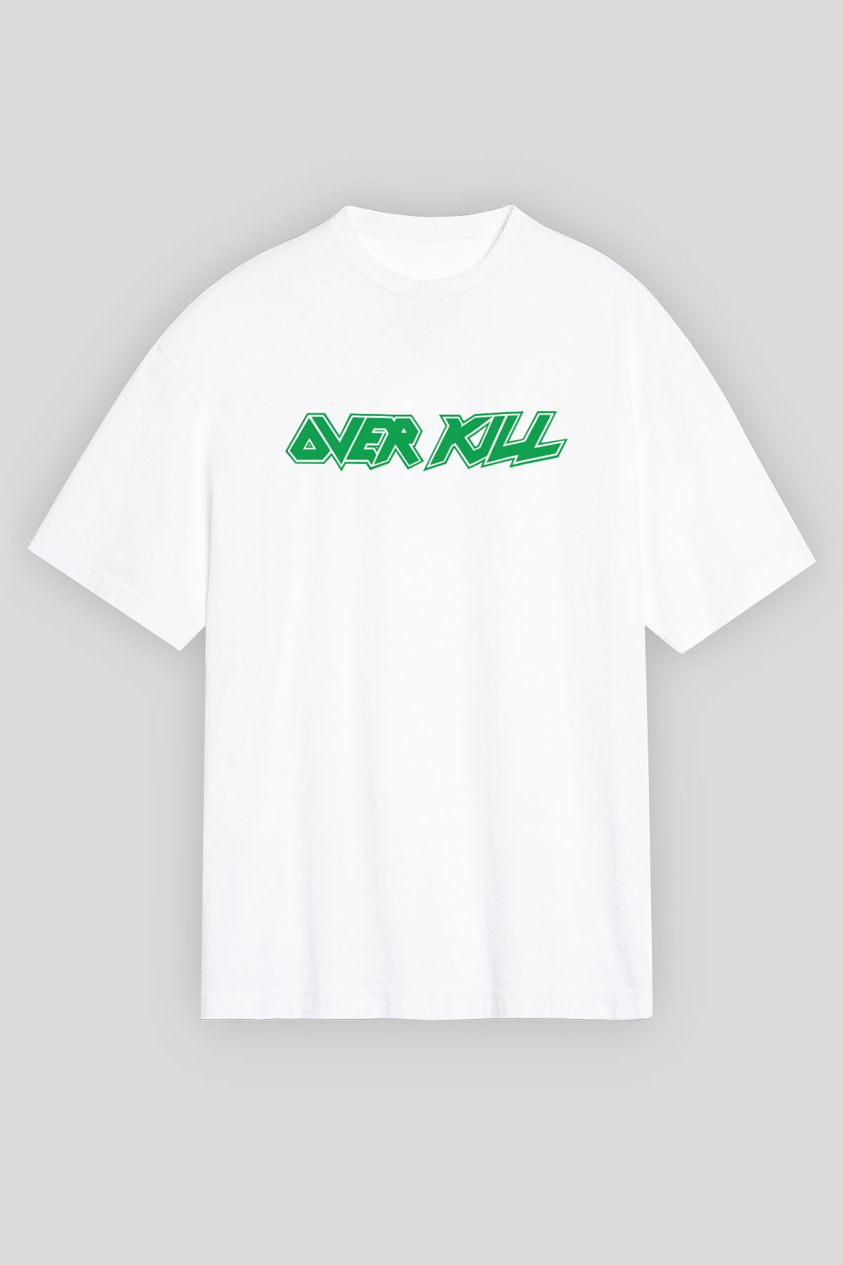 Overkill Beyaz Unisex Oversize Tişört T-Shirt