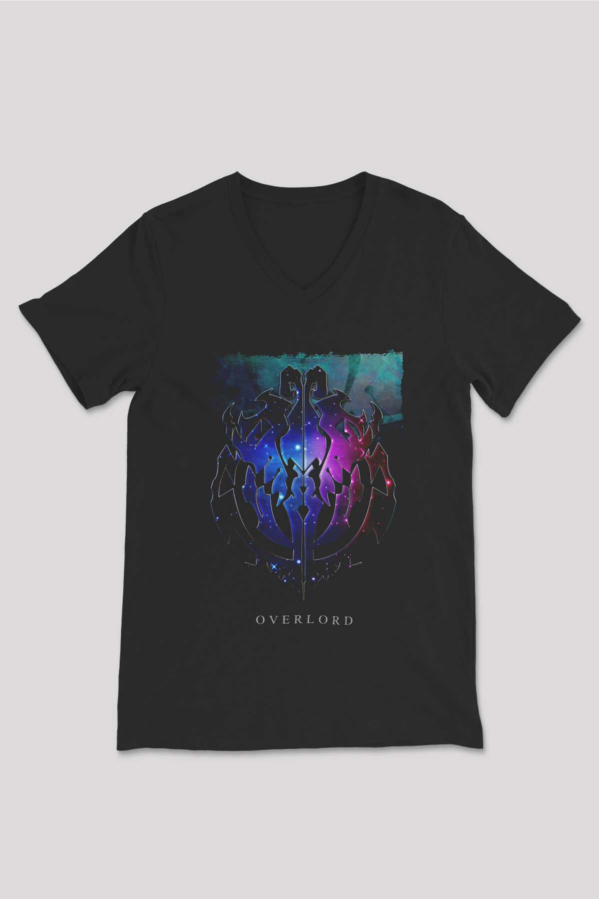 Overlord Siyah Unisex V Yaka Tişört