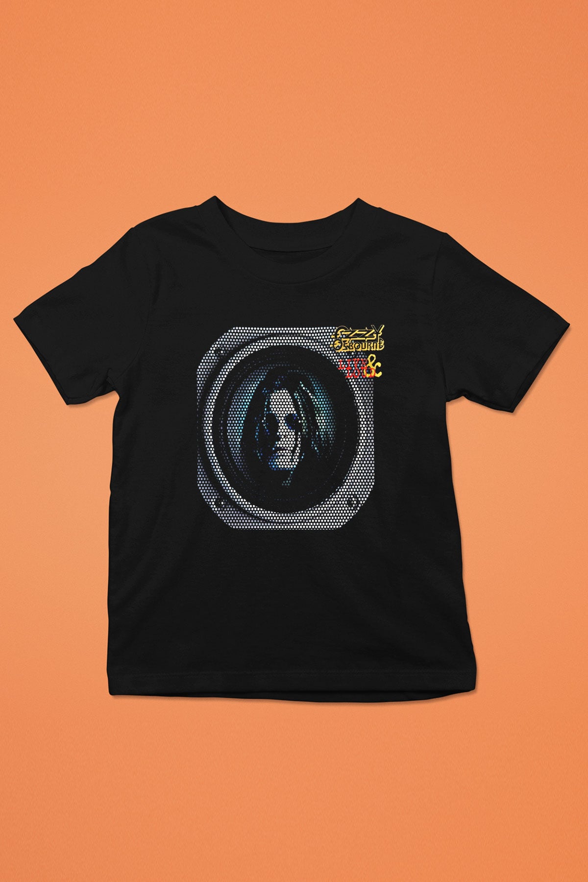 Ozzy Osbourne Baskılı Siyah Unisex Çocuk Tişört
